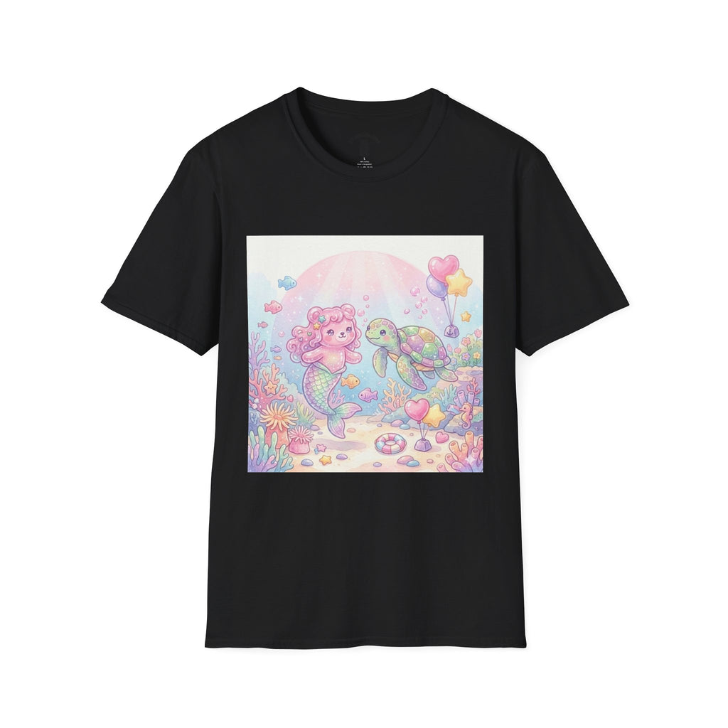 Pink Gummy Mermaid & Turtle friend, Gooey Gummy Freinds- Kawaii Graphic T-Shirt