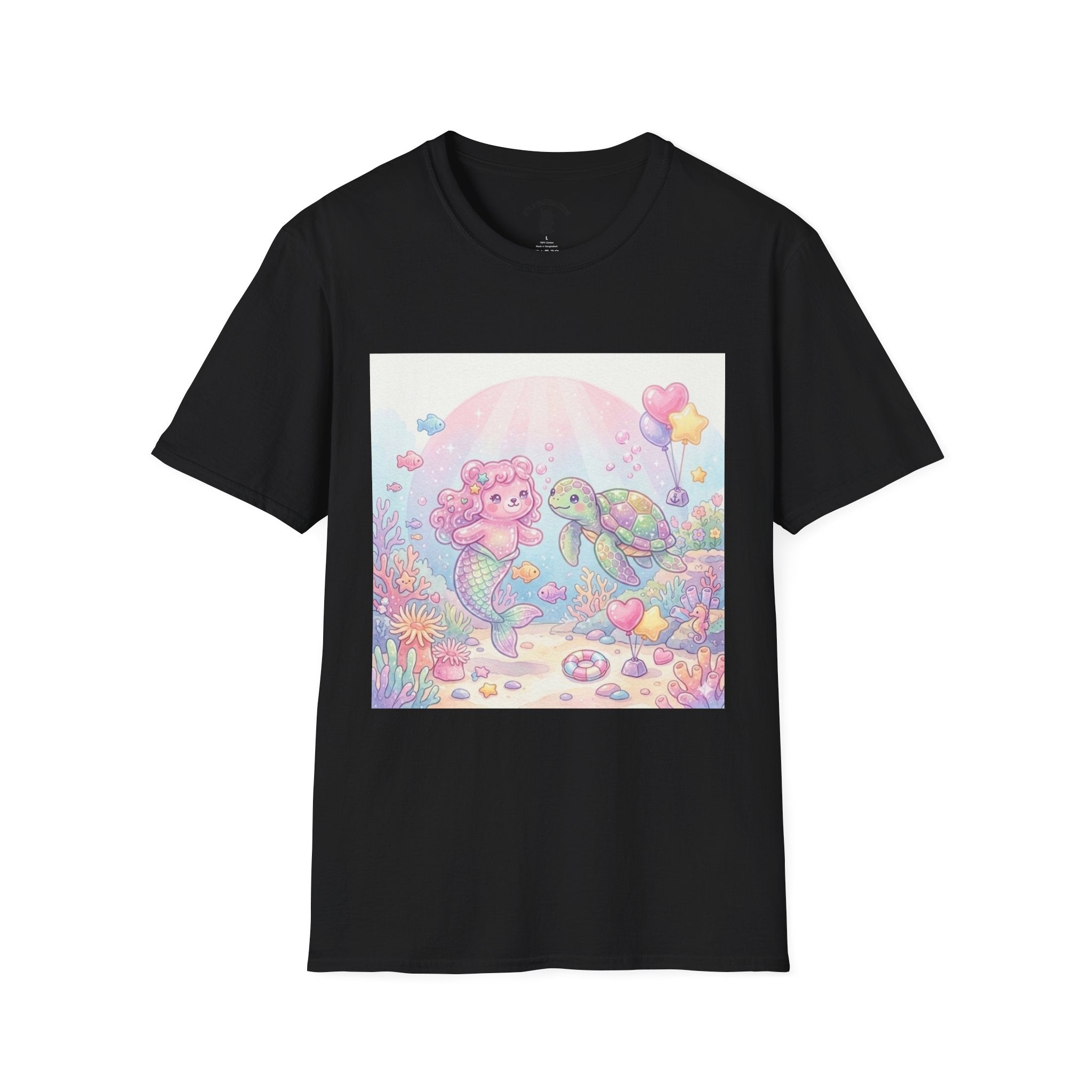 Pink Gummy Mermaid & Turtle friend, Gooey Gummy Freinds- Kawaii Graphic T-Shirt