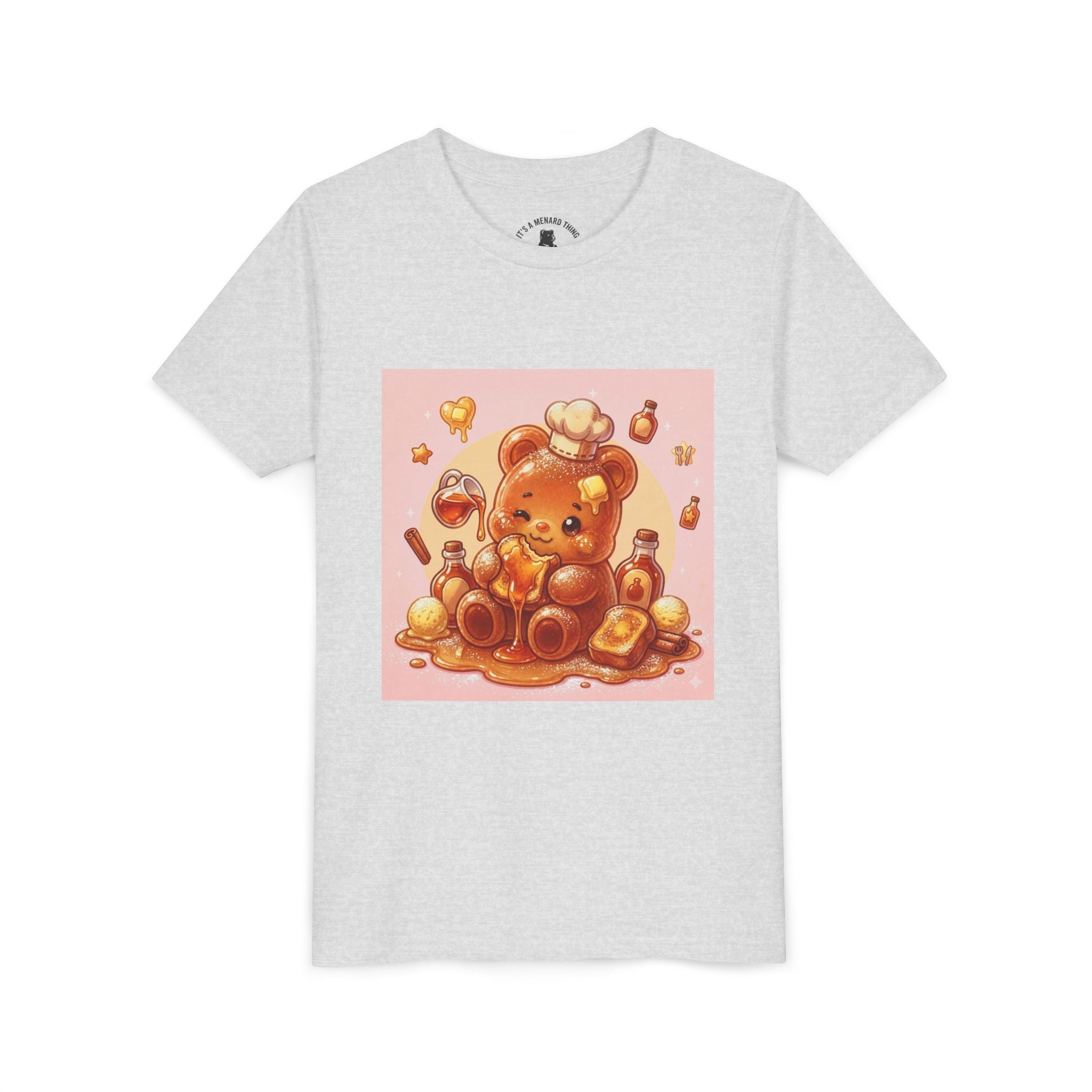 Kids Thick French Toast Gooey Gummy Chef Bear Graphic T-Shirt