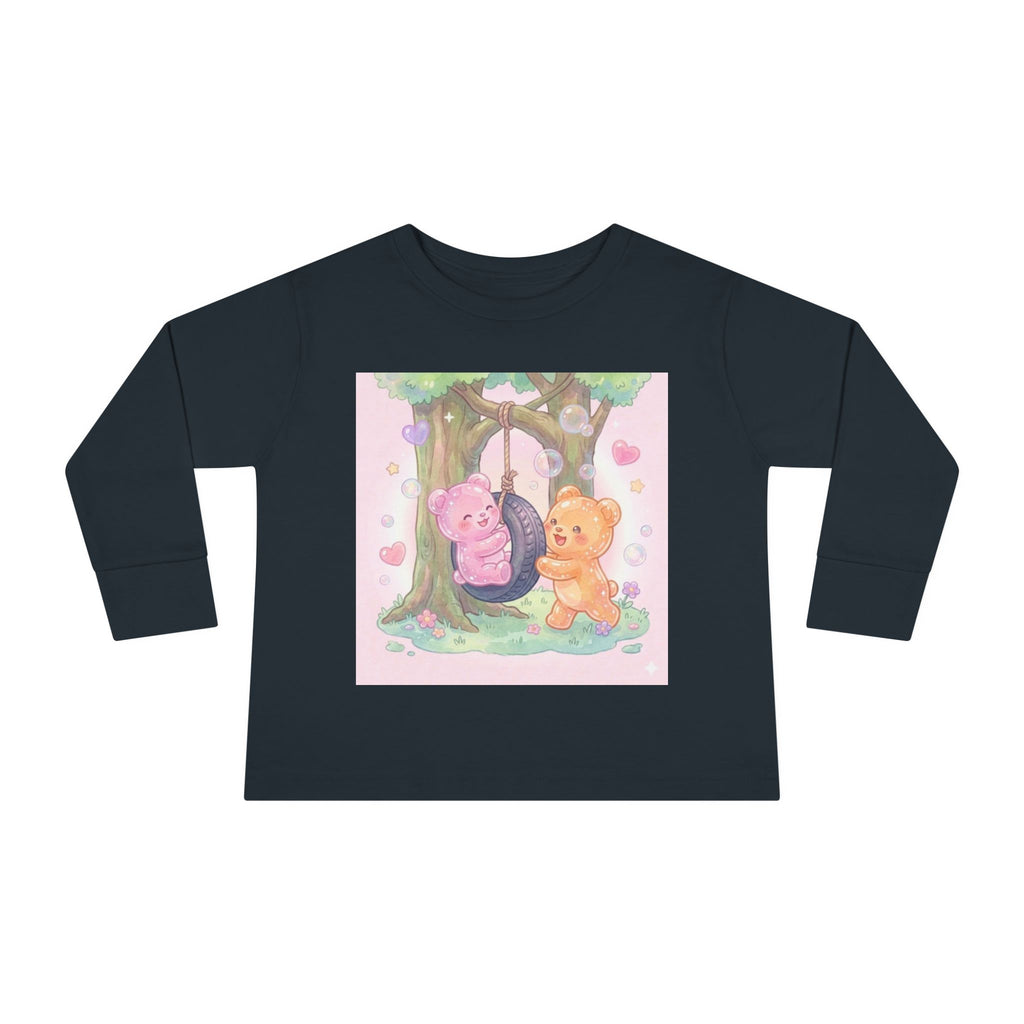 Playing On a Tire Swing, Oozy Bear Gummy Friend Duo- Graphic Long Sleeve Shirt