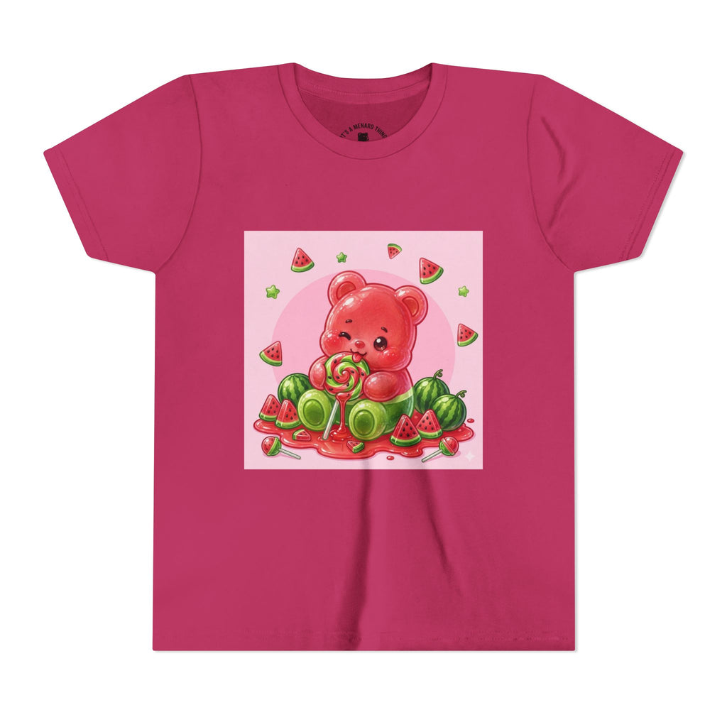 Watermelon Swirl Lollipop Gooey Gummy Bear- Youth Shirt