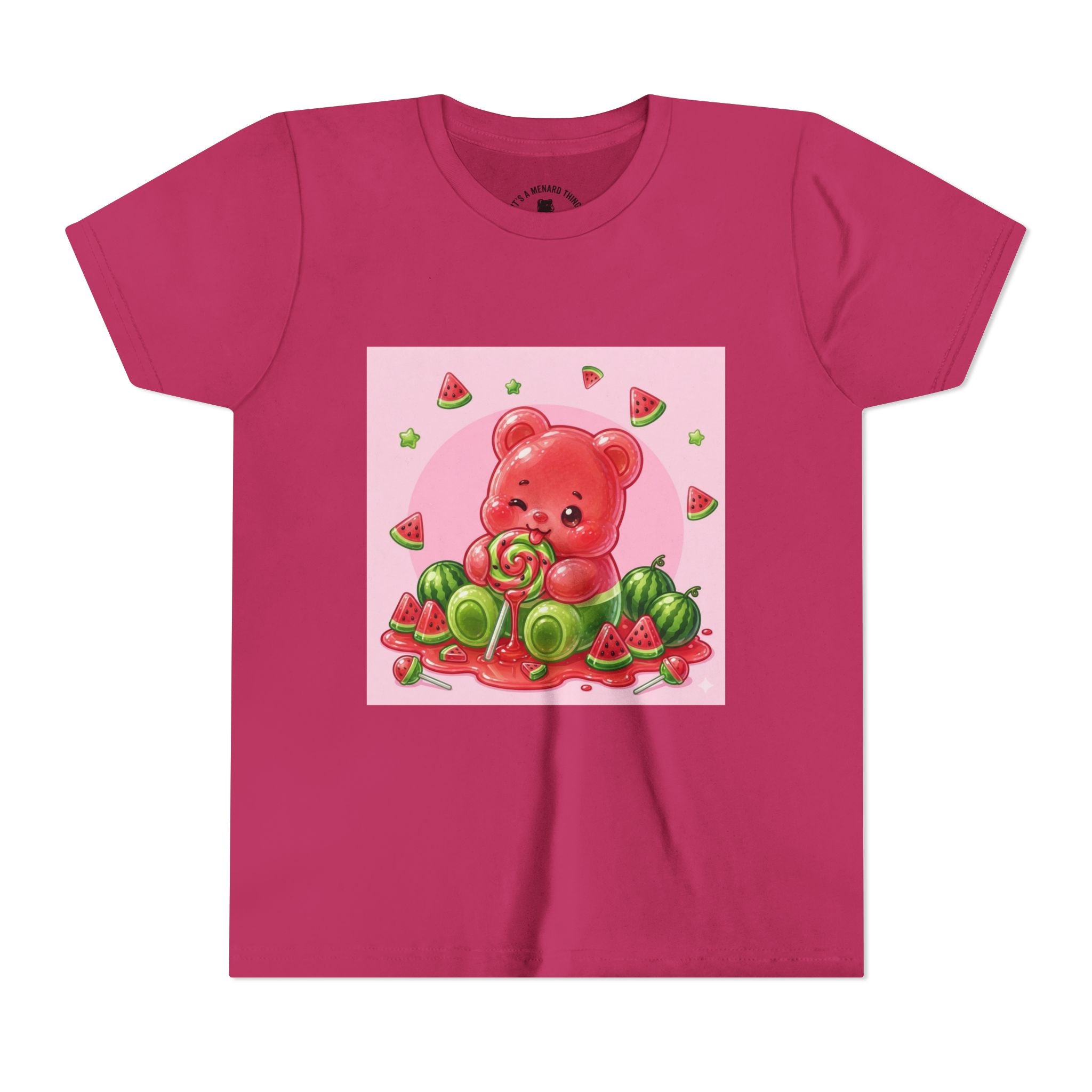 Watermelon Swirl Lollipop Gooey Gummy Bear- Youth Shirt