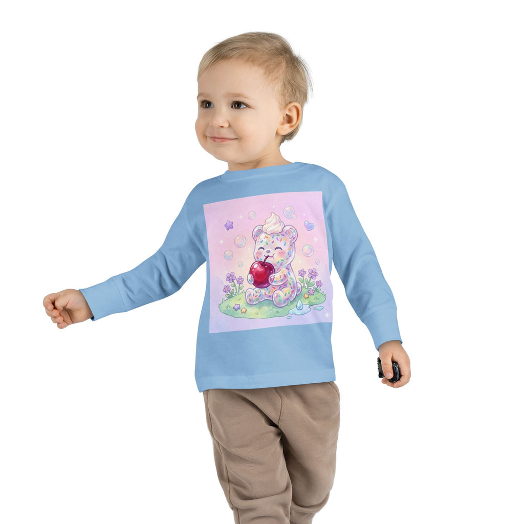 White Birthday Sprinkles with Cherry Snack, Oozy Bear Friend- Graphic Long Sleeve Shirt