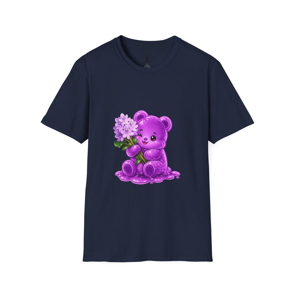 Purple Flower Cluster, Oozy Bear Friend Flower Addition- Graphic Shirt