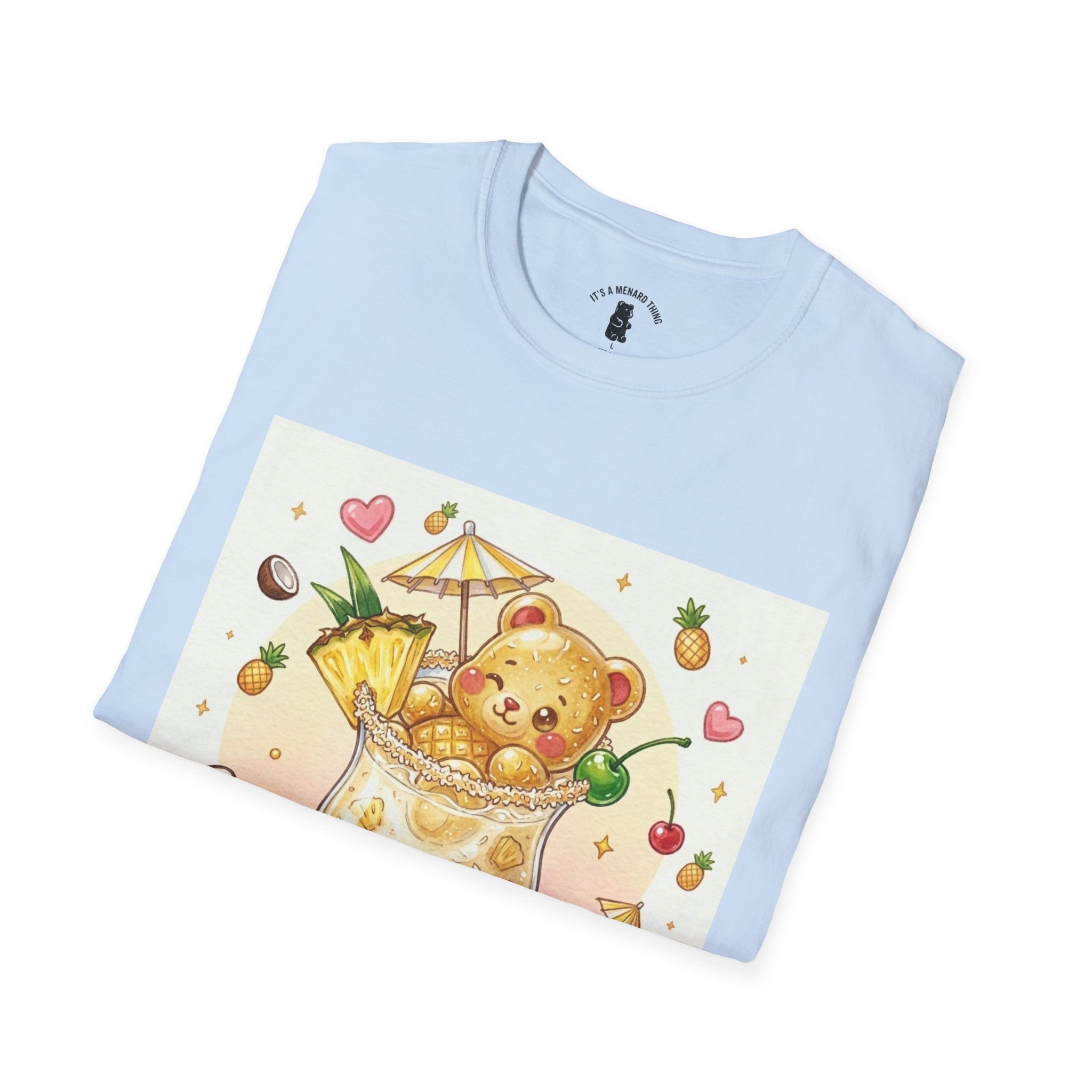 Pina Colada on the Beach, Boozy Gooey Gummy Bear- Kawaii Graphic T-Shirt