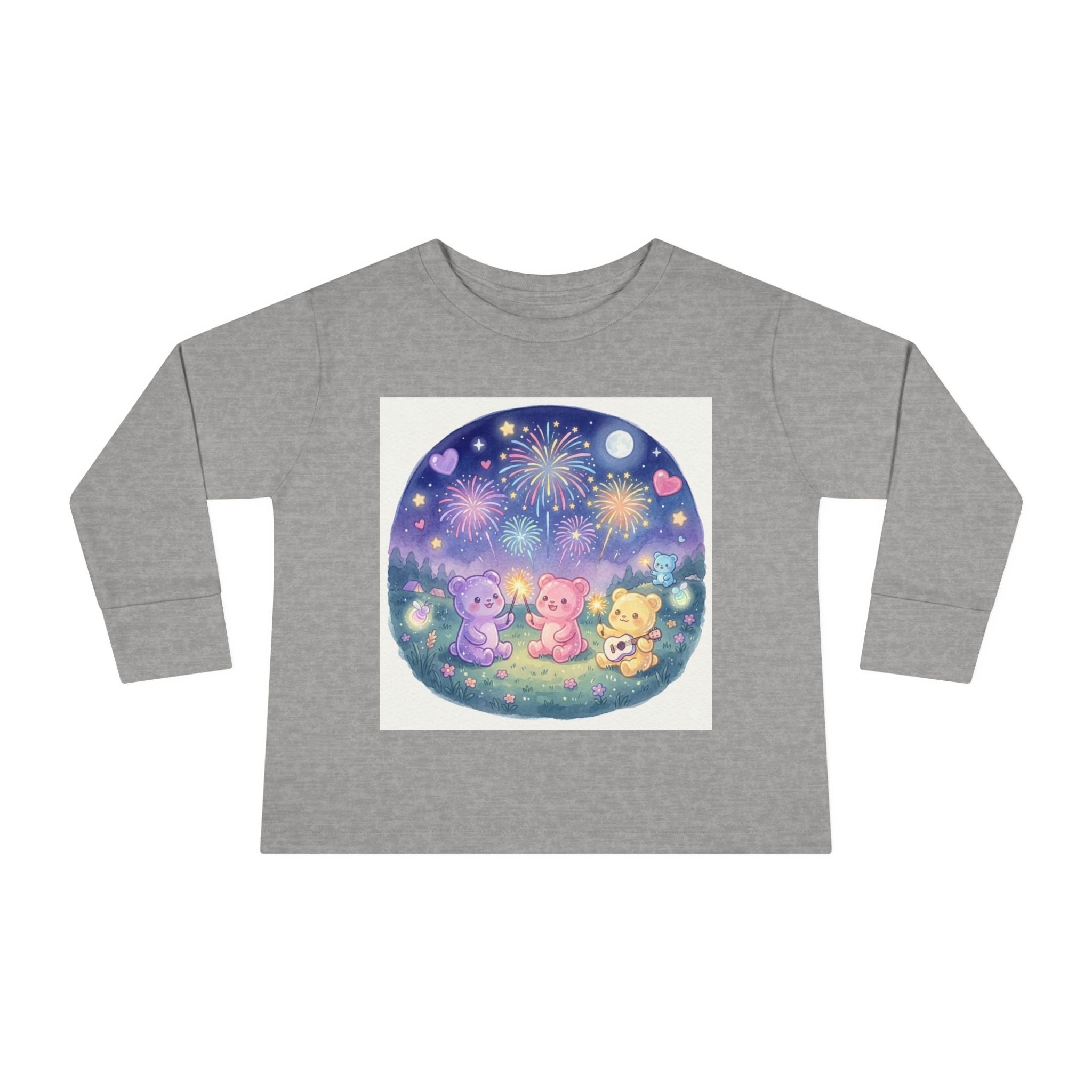 Watching Fireworks In the Night Sky, Oozy Bear Friend Group- Graphic Long Sleeve Shirt