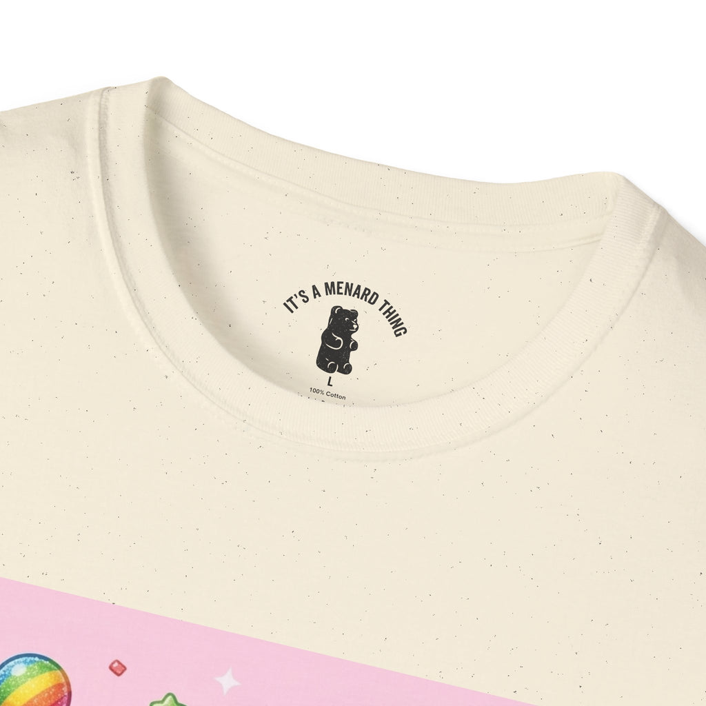 Rainbow Stripe Lollipop Gooey Gummy Bear T-Shirt — Cute Graphic Tee