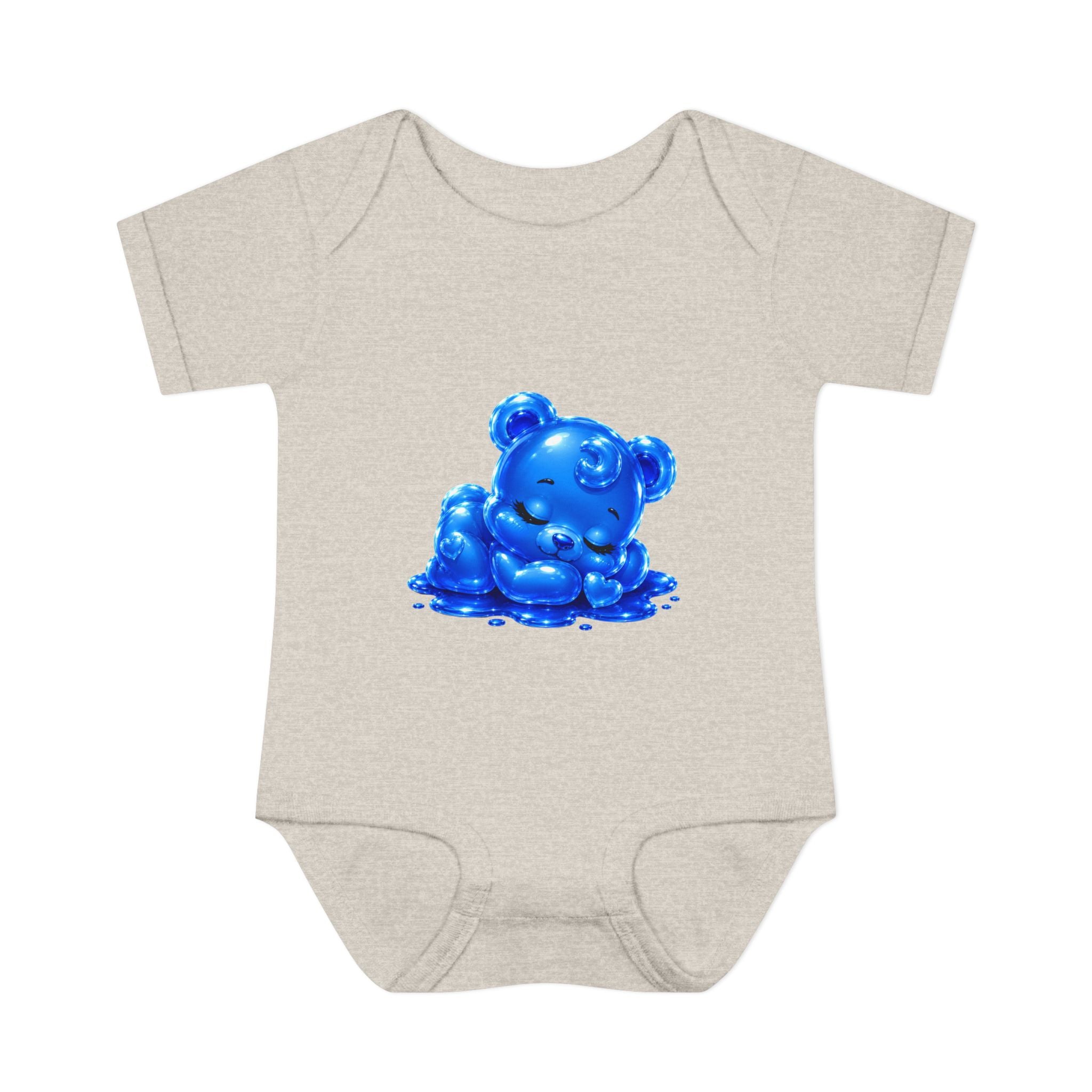 Taking a Nap, Blue Oozy Baby Gummy Bear Cutie Addition- Graphic Onesie