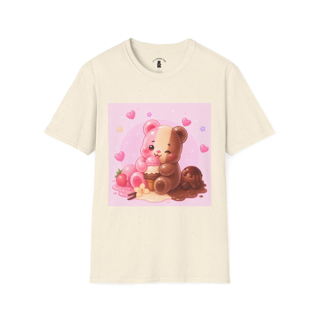 Kawaii Neapolitan Gooey Gummy Bear — Cute Heart Dessert Graphic Tee