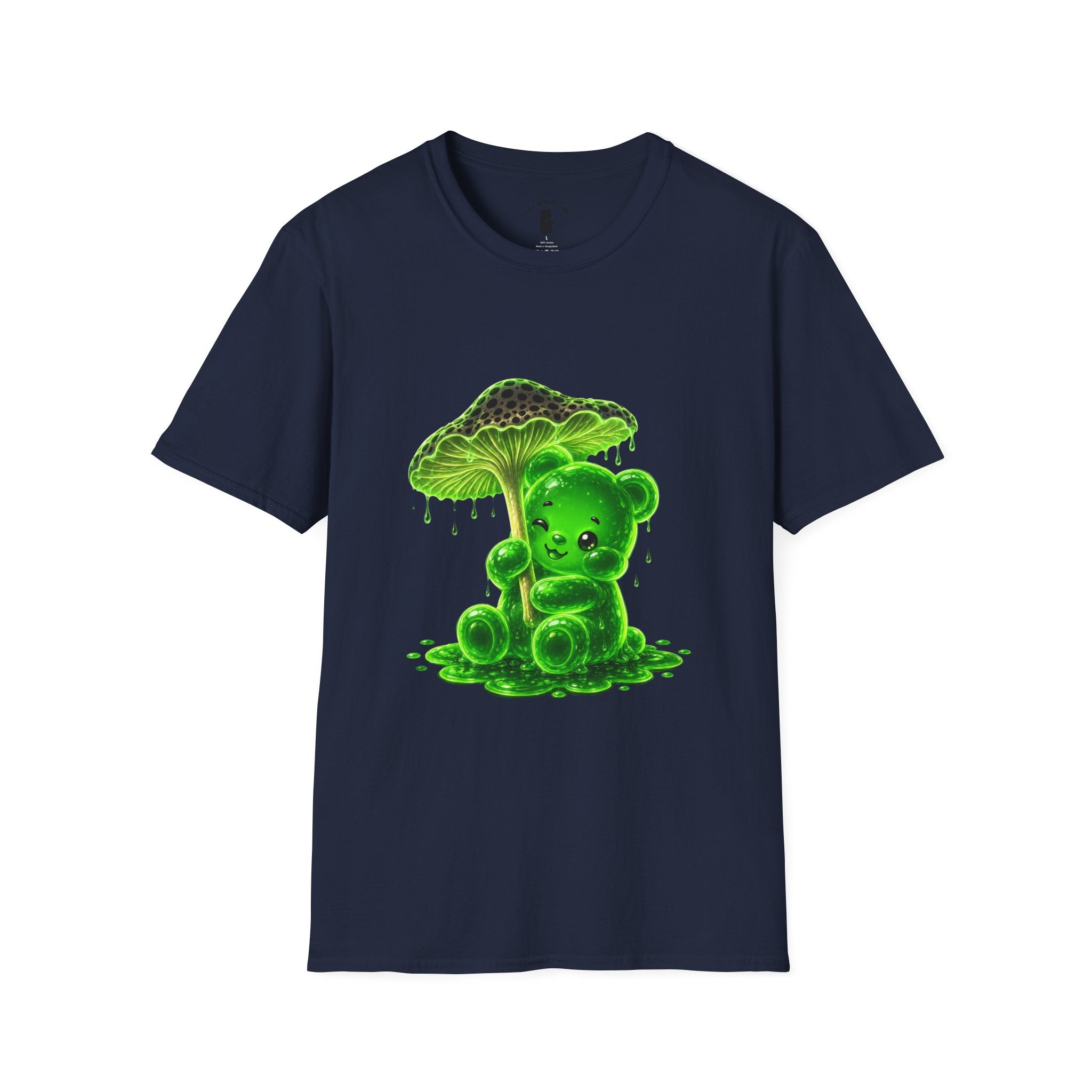 Glowing Green Neon Mushroom Special Addition, Oozy Bear Friend- Graphic Shirt
