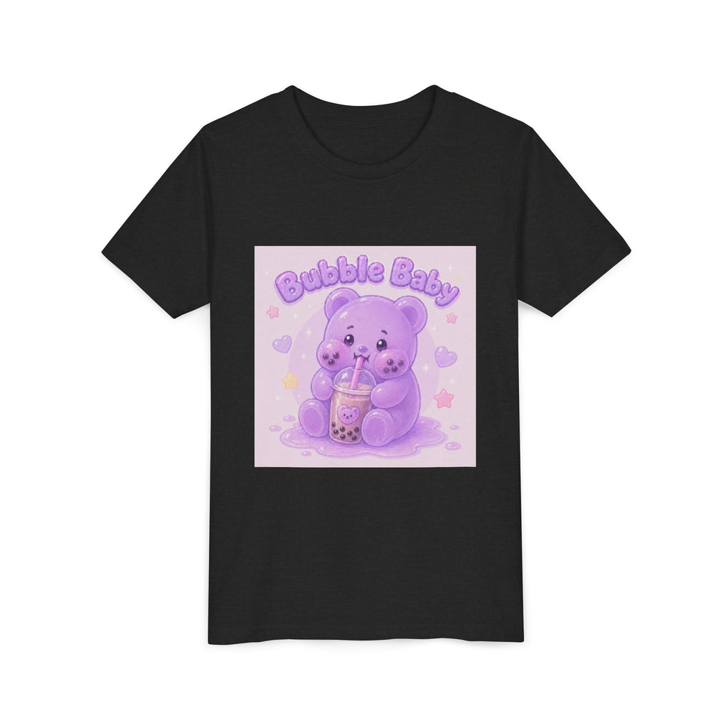 Purple Boba Tea Gooey Gummy Bear with Boba Milk Tea Kids Shirt