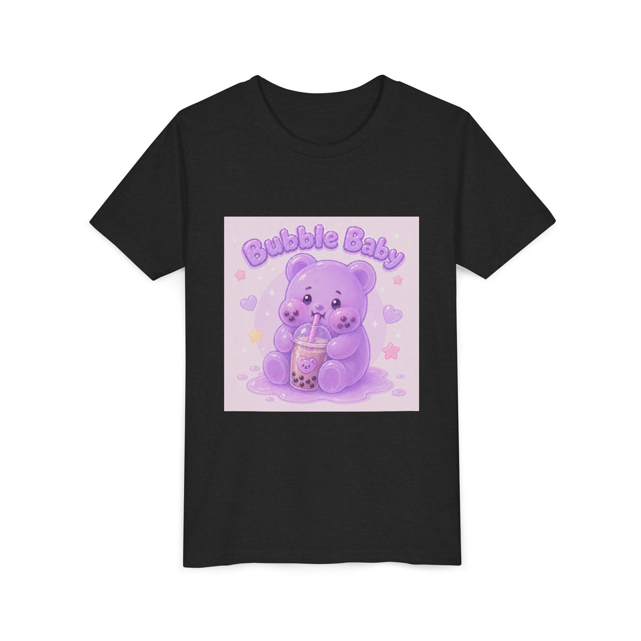Purple Boba Tea Gooey Gummy Bear with Boba Milk Tea Kids Shirt