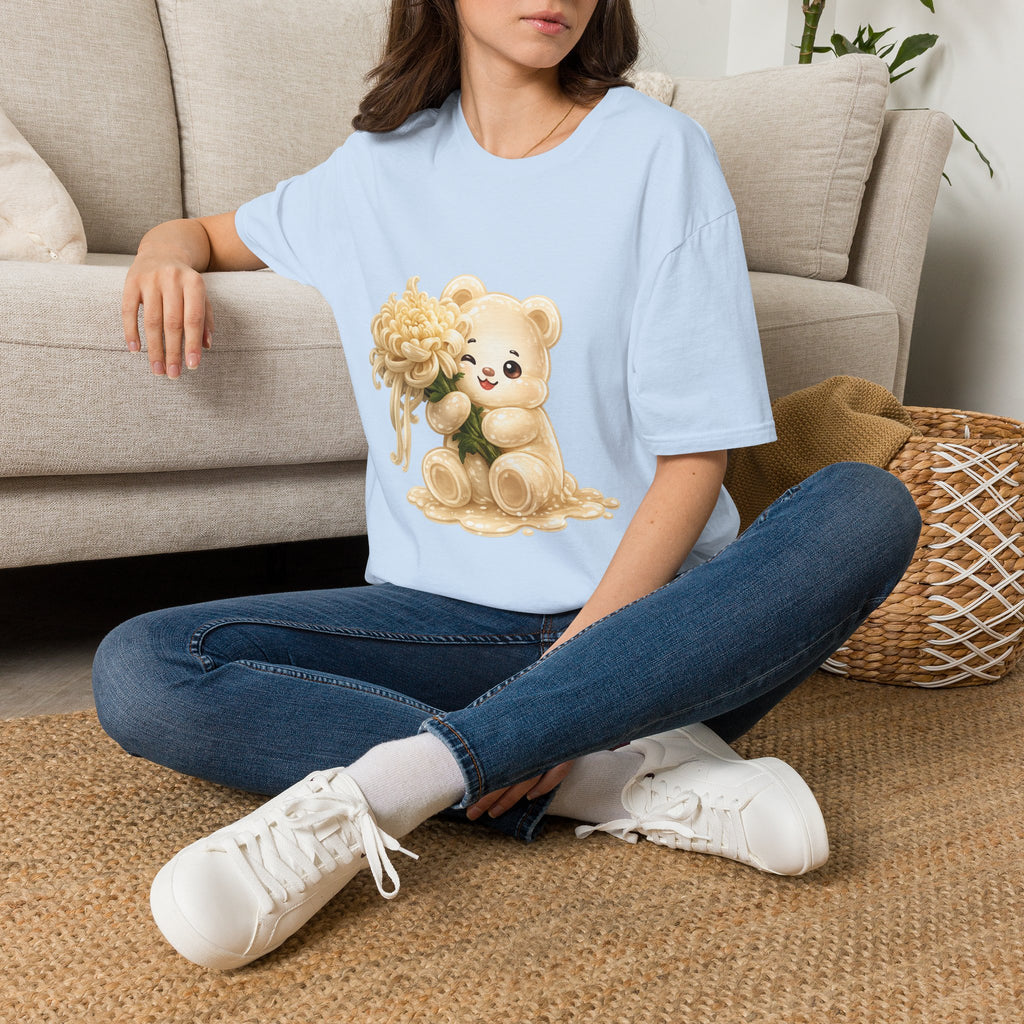 Chrysanthemum Special, Cream Oozy Bear Friend Special Flower Additon- Graphic Shirt
