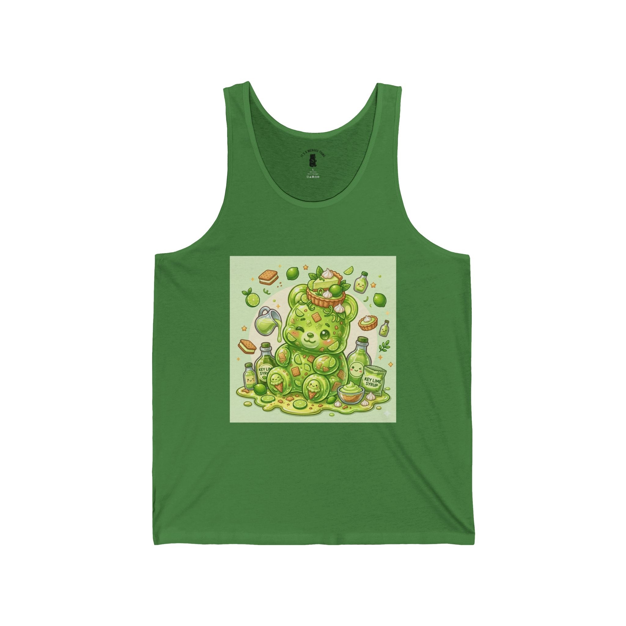 Key Lime Pie & Whipe Cream, Green Gooey Gummy Bear — Kawaii Graphic Tank