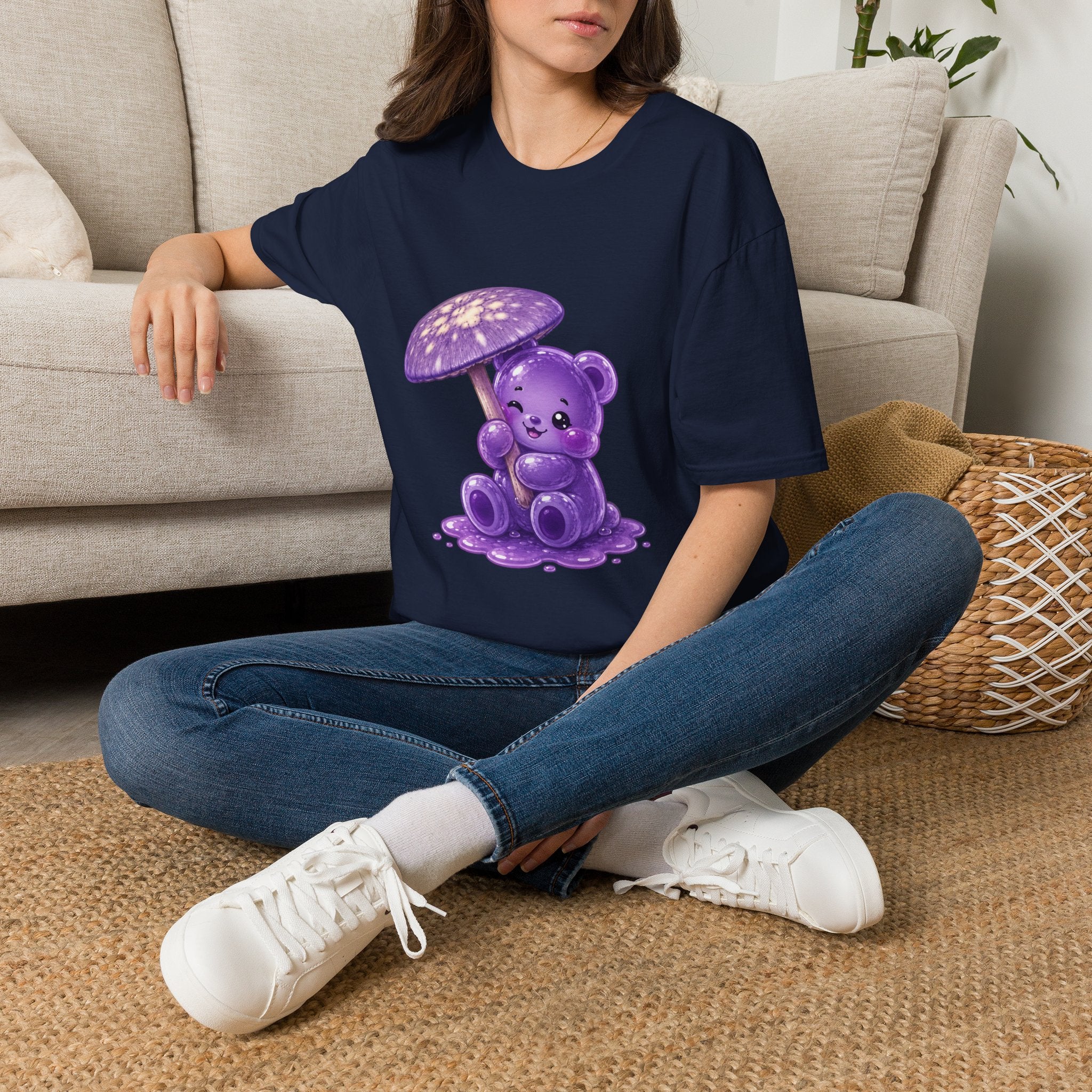 Purple Cortinarius Violaceus Mushroom Oozy Bear Special- Graphic Shirt