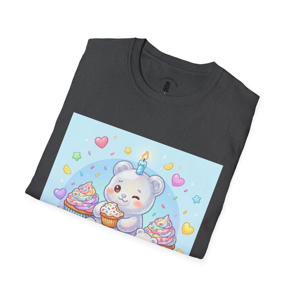 Birthday Cake and Party Gooey Gummy Bear— Kawaii Graphic T-Shirt