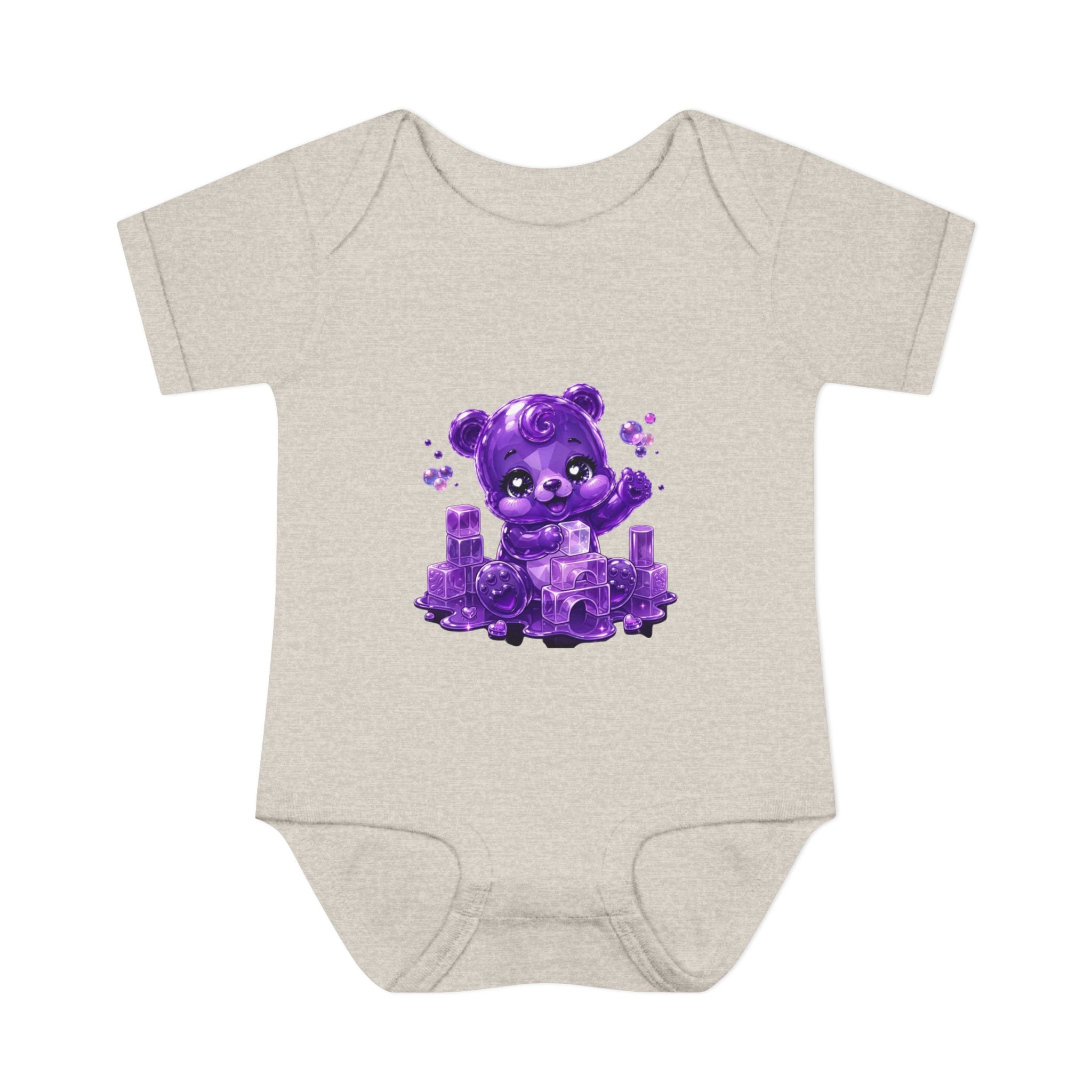 Play Time, Purple Crystal Baby Oozy Bear Gummy Cutie Addition- Graphic Onesie