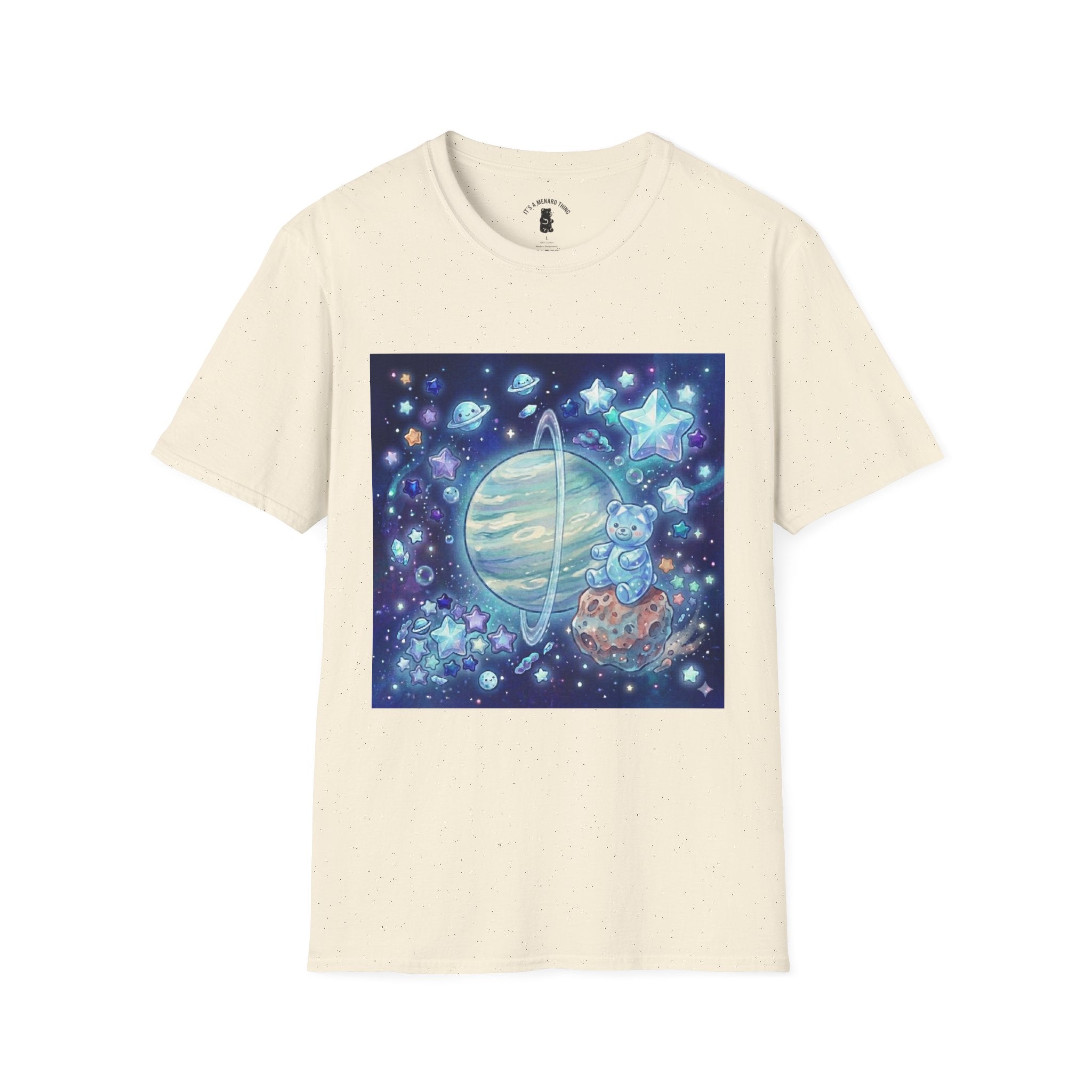 Floating By Uranus, Blue Crystal Gooey Gummy Bear- Kawaii Graphic T-Shirt