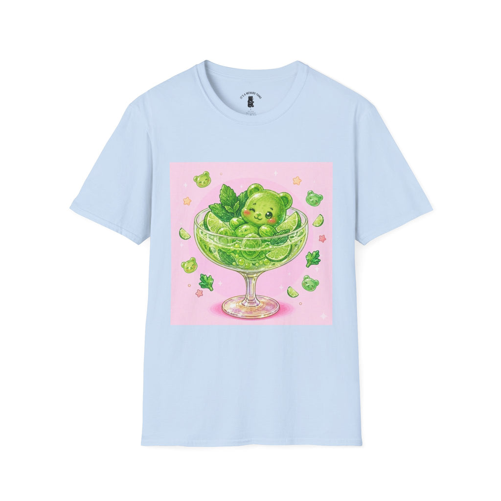 Lime Green Smooth Margaritta Boozy Gooey Gummy Bear- Kawaii Graphic T-Shirt