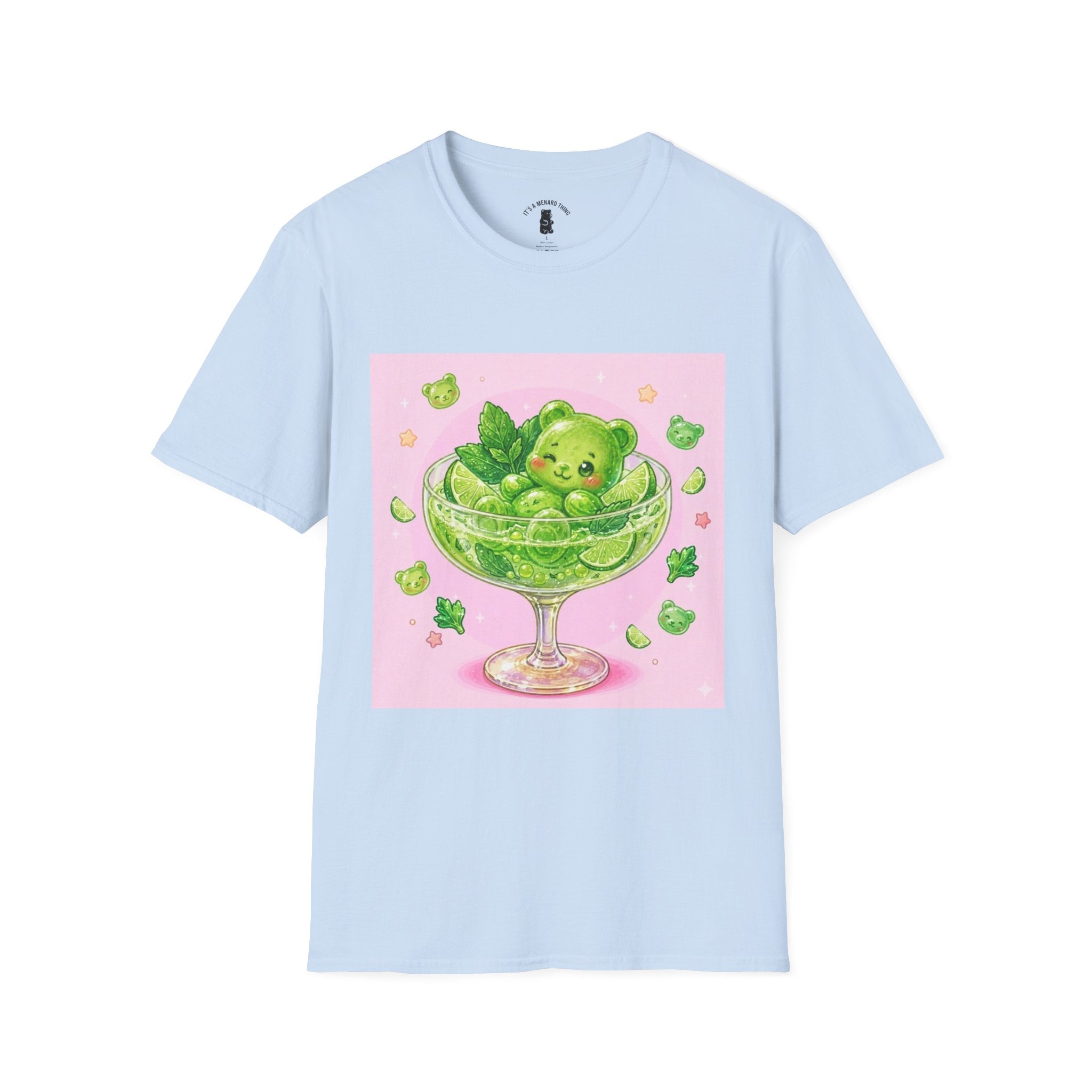 Lime Green Smooth Margaritta Boozy Gooey Gummy Bear- Kawaii Graphic T-Shirt