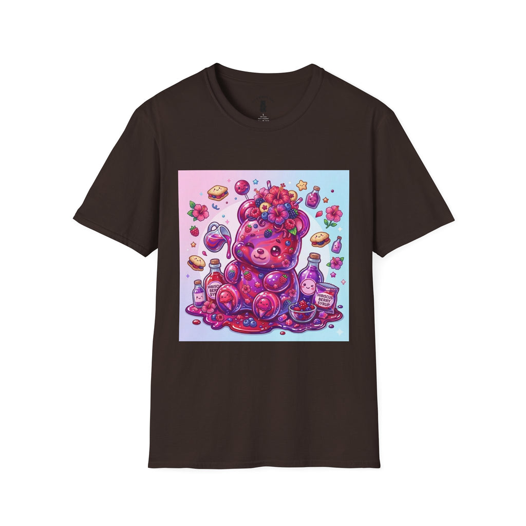 Hibiscus and Mixed Berry Jam, Exotic fruit Flower Gooey Gummy — Kawaii Illustrated T-Shirt