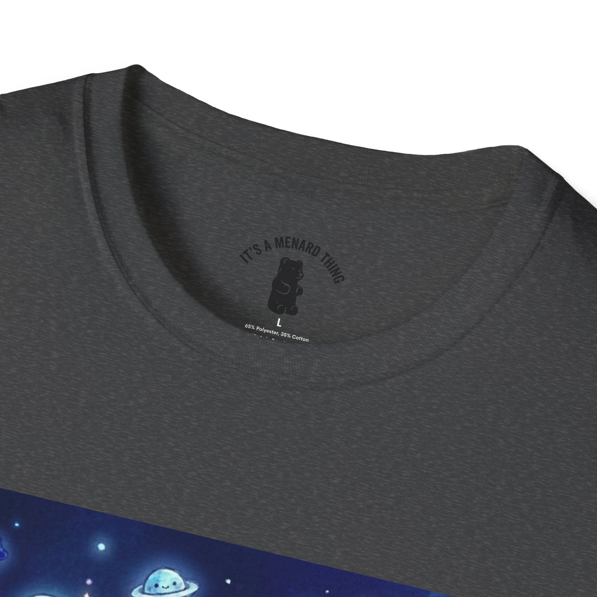 Lets Swim on Neptune, Blue Crystal Gooey Gummy Bear- Kawaii Graphic T-Shirt