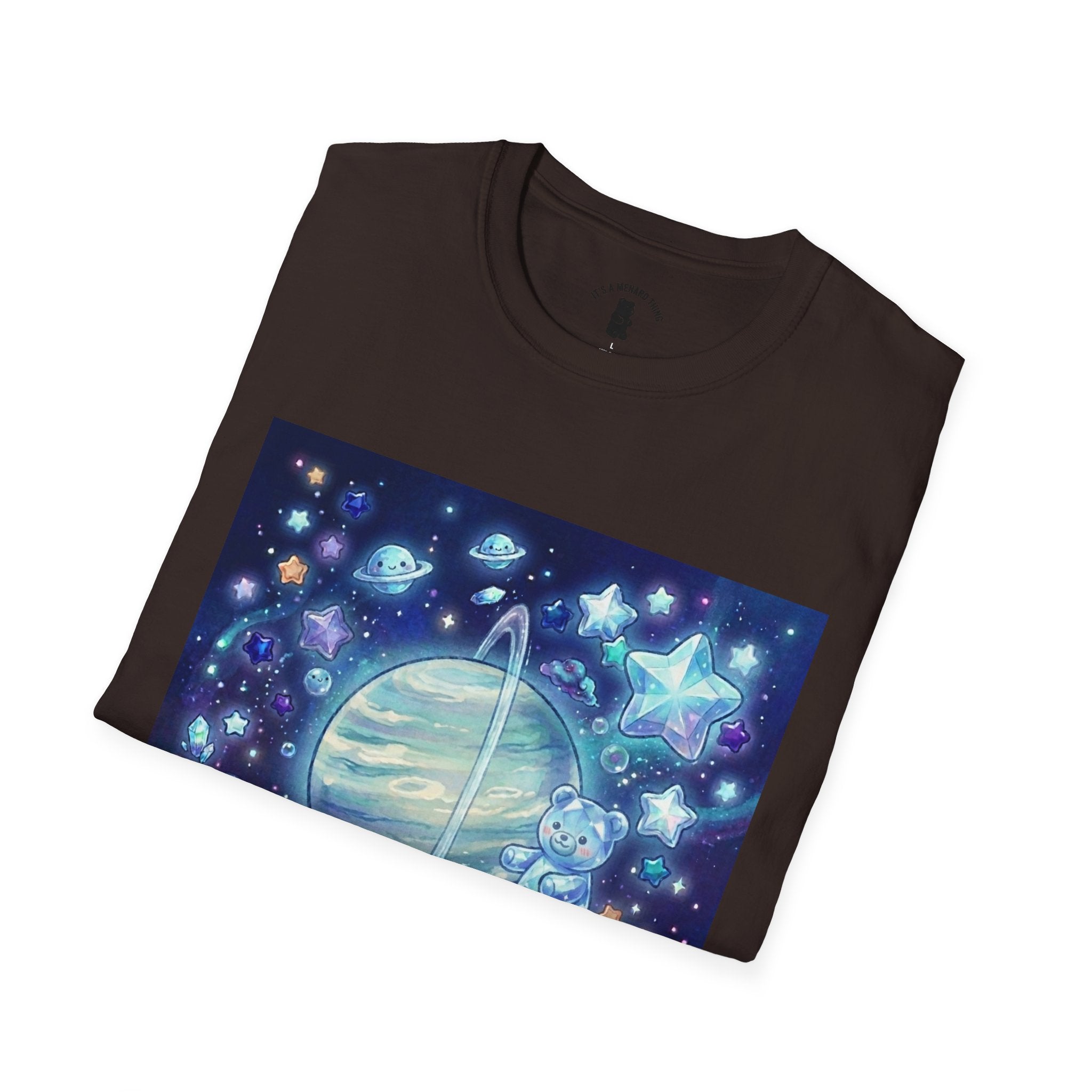 Floating By Uranus, Blue Crystal Gooey Gummy Bear- Kawaii Graphic T-Shirt