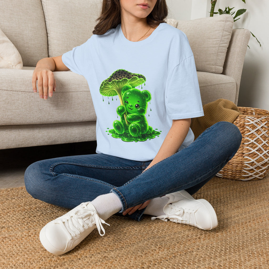 Glowing Green Neon Mushroom Special Addition, Oozy Bear Friend- Graphic Shirt