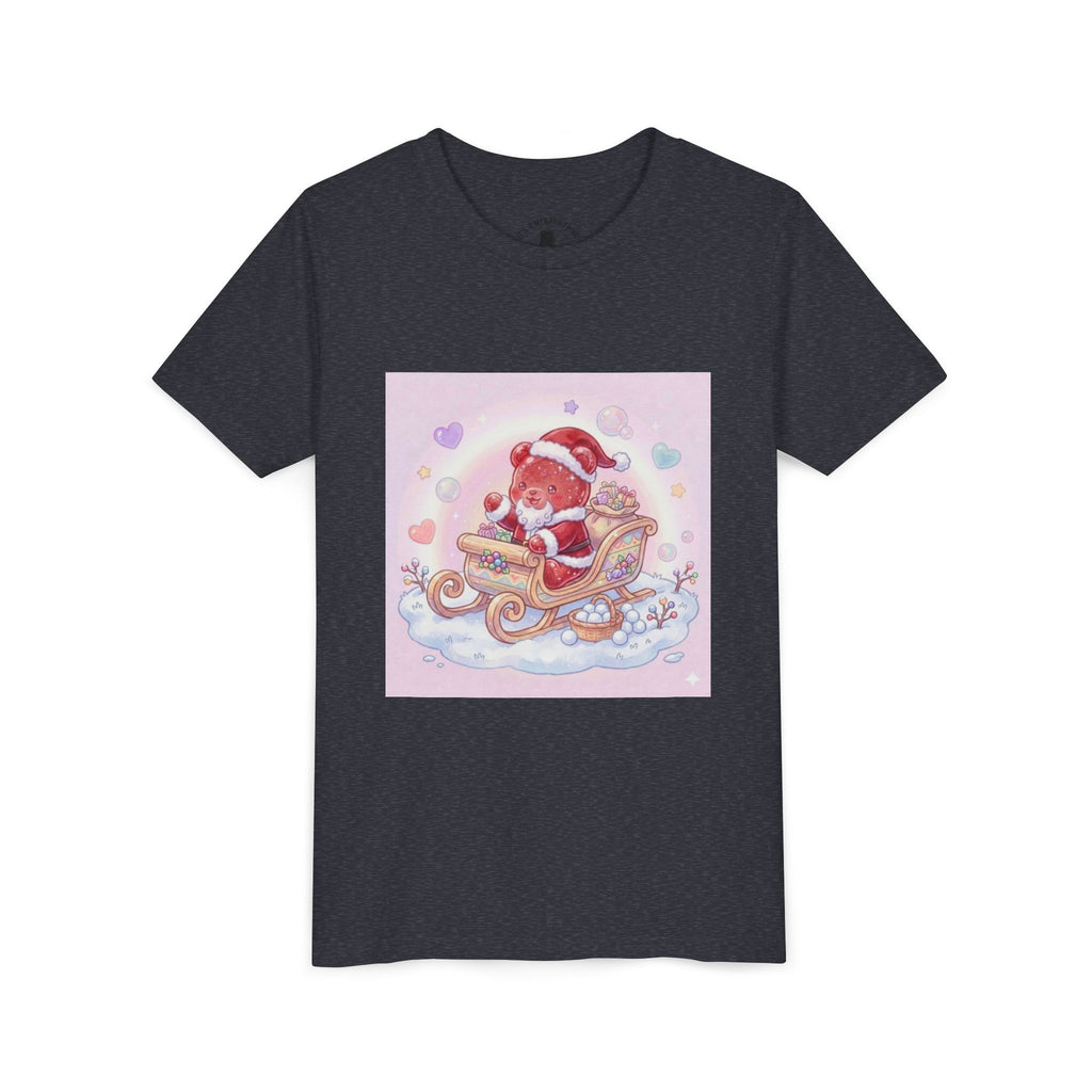 Cute Gooey Gummy Red Santa in Sleigh Holiday Shirt