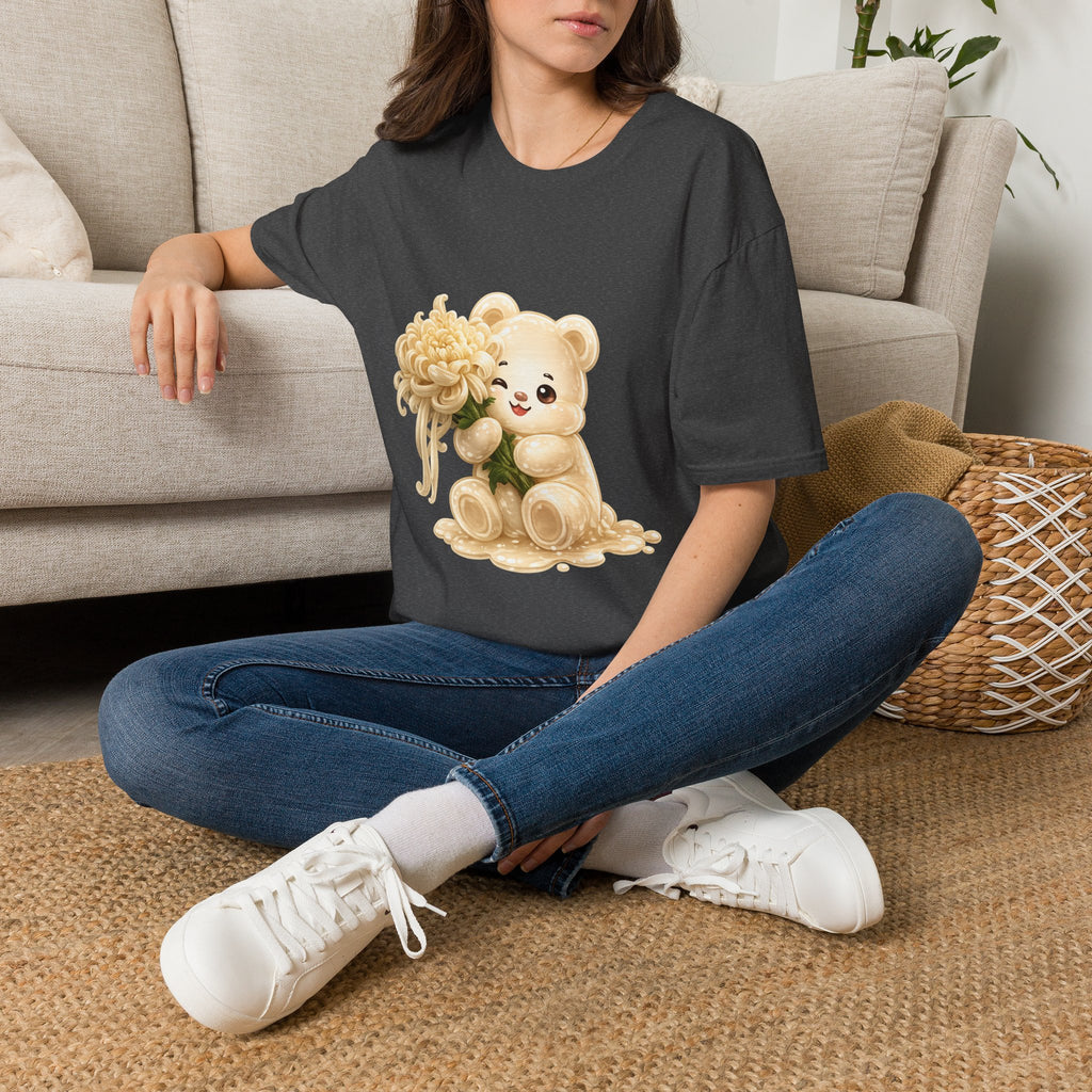 Chrysanthemum Special, Cream Oozy Bear Friend Special Flower Additon- Graphic Shirt