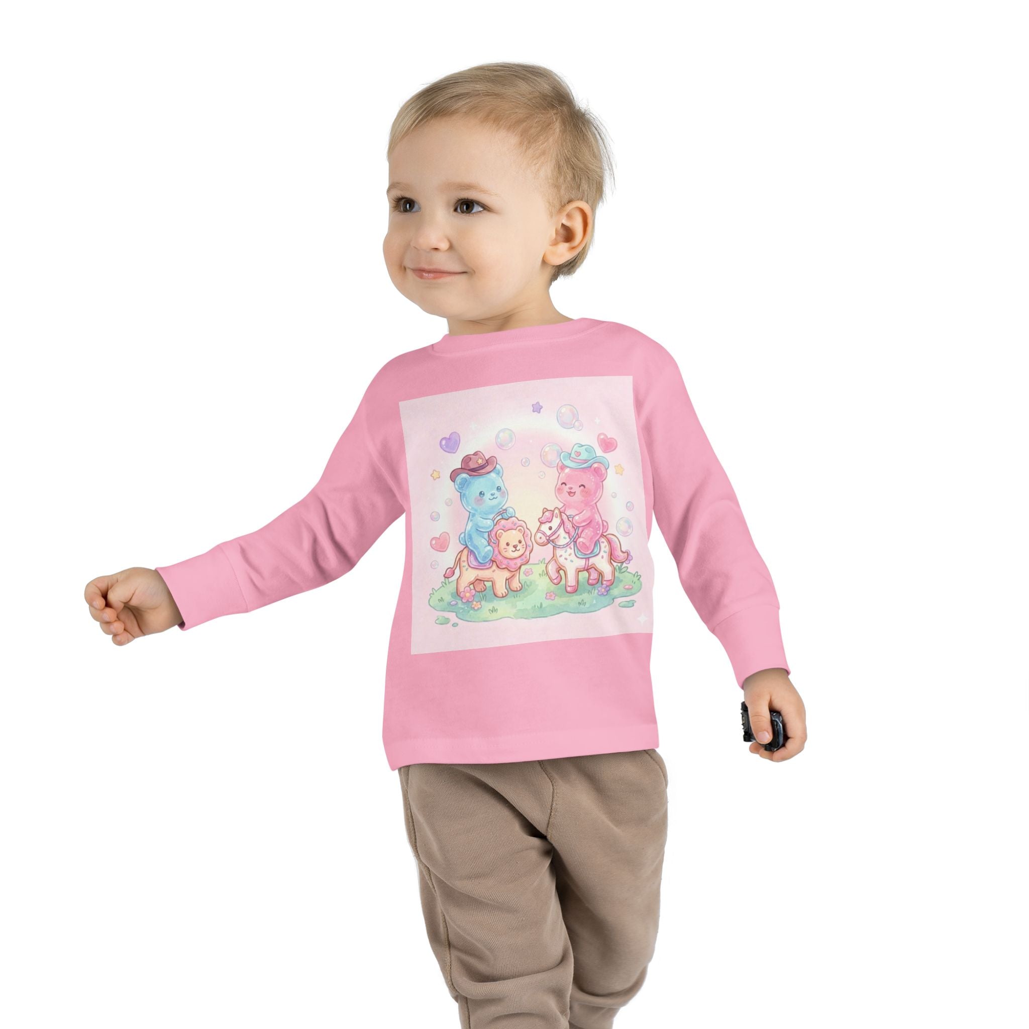 Oozy Bear Gummies Riding Frosted Animal Cookies- Graphic Long Sleeve Shirt