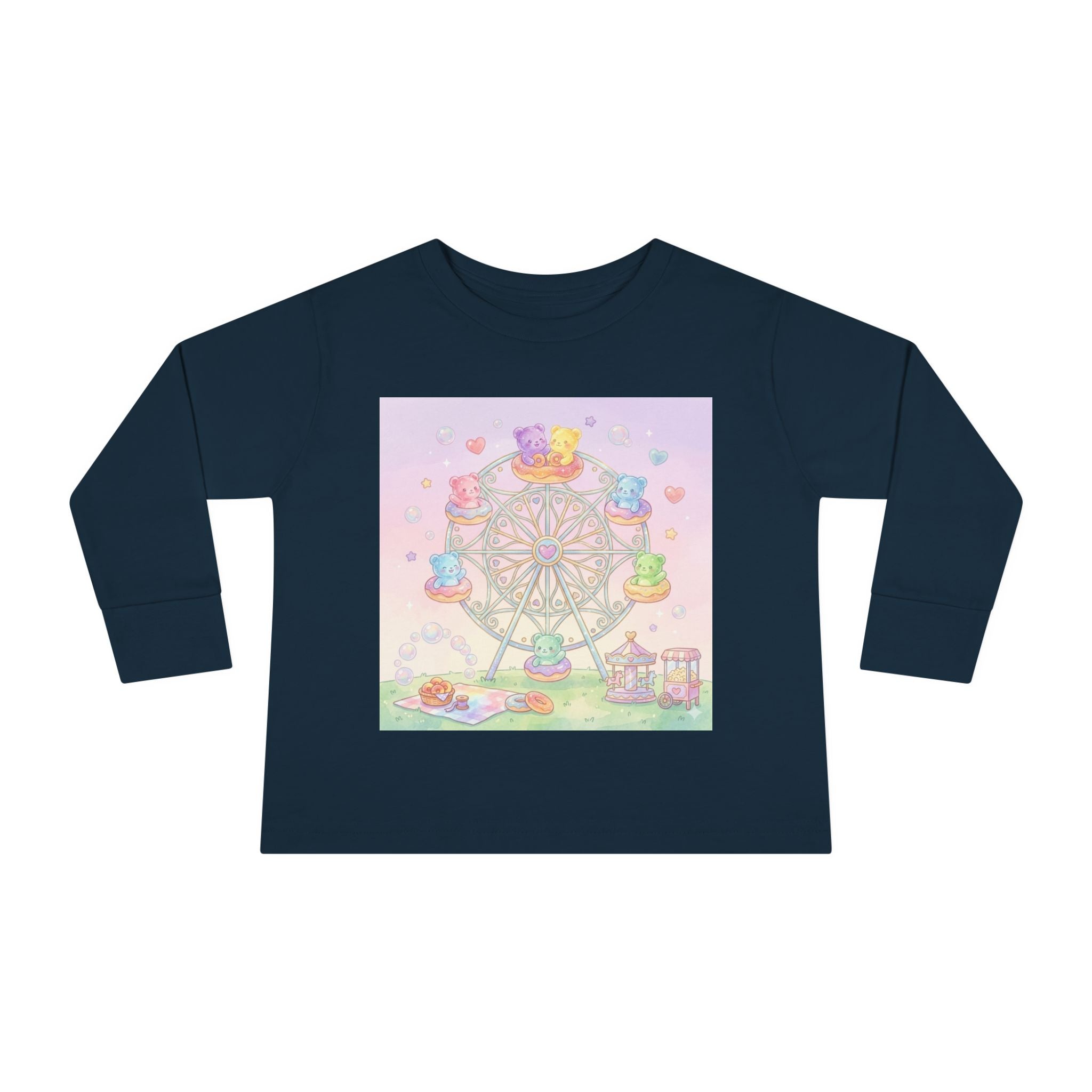 Pastel Carnival Ferris Wheel, Oozy Bear Gummy Friends- Graphic Long Sleeve Shirt