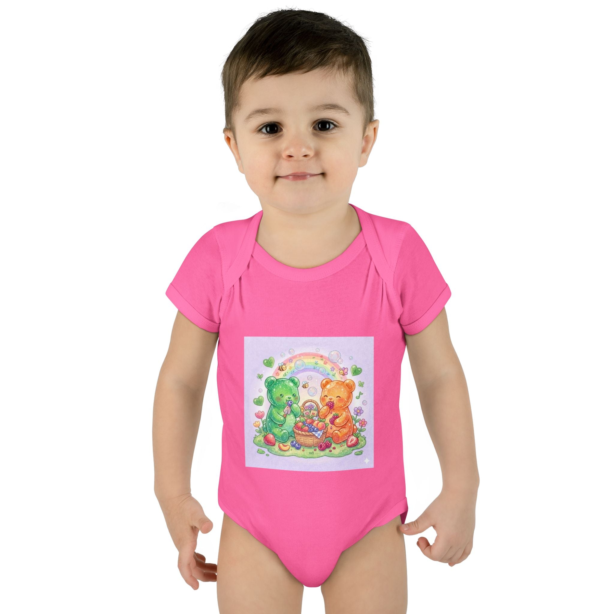 Fruit Garden Eating Gooey Gummy Bears Infant Bodysuit — Baby Shower Gift
