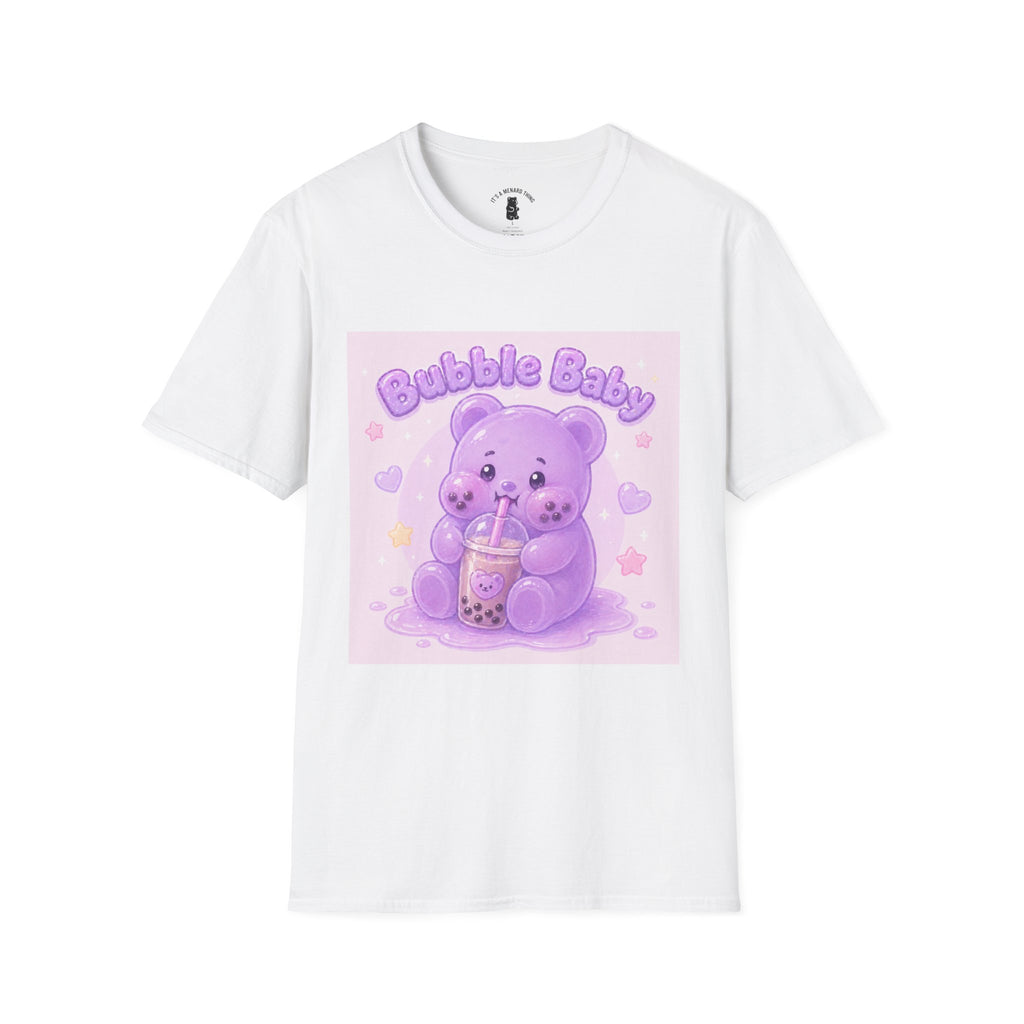 "Bubble Baby" Purple Gooey Gummy Bear — Cute Purple Boba Tea Graphic Tee