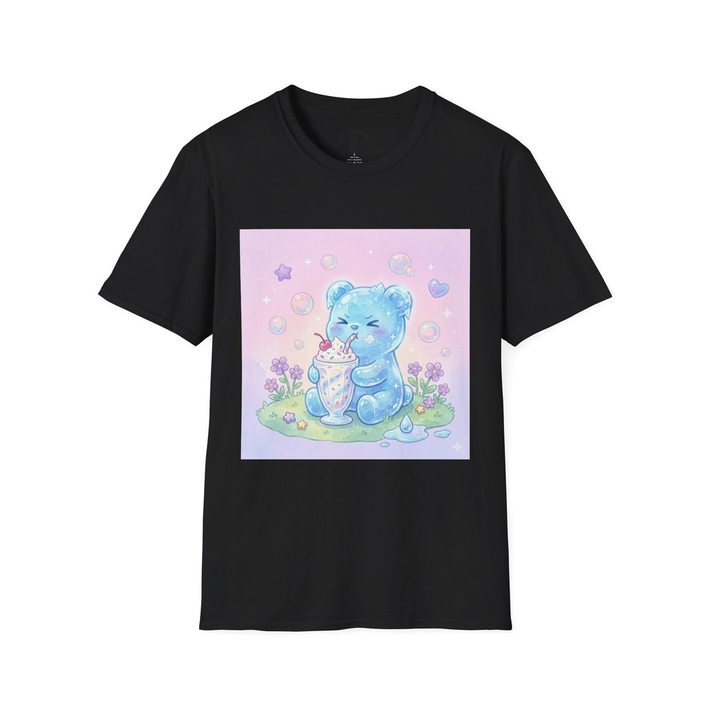 Cute Blue Iced Milkshake, Gooey Gummy Bear — Pastel Kawaii Graphic Tee