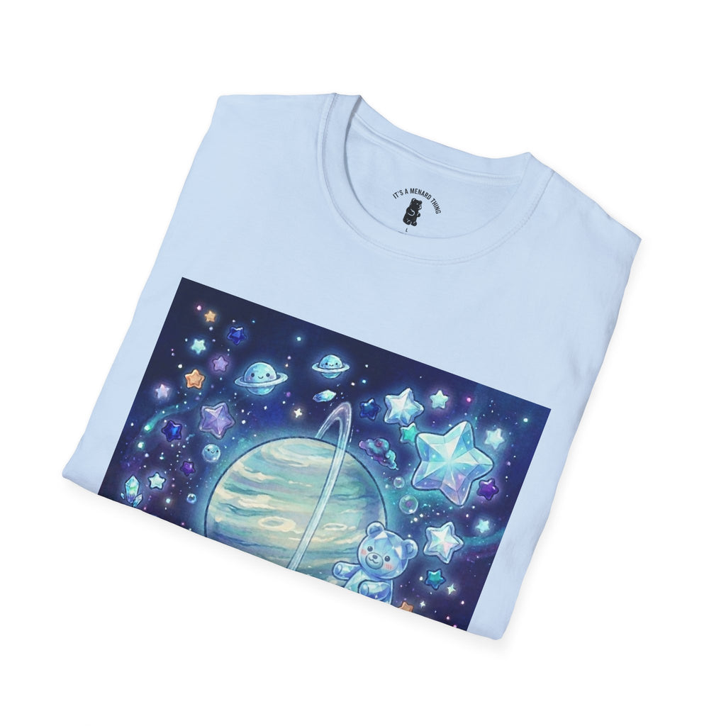 Floating By Uranus, Blue Crystal Gooey Gummy Bear- Kawaii Graphic T-Shirt