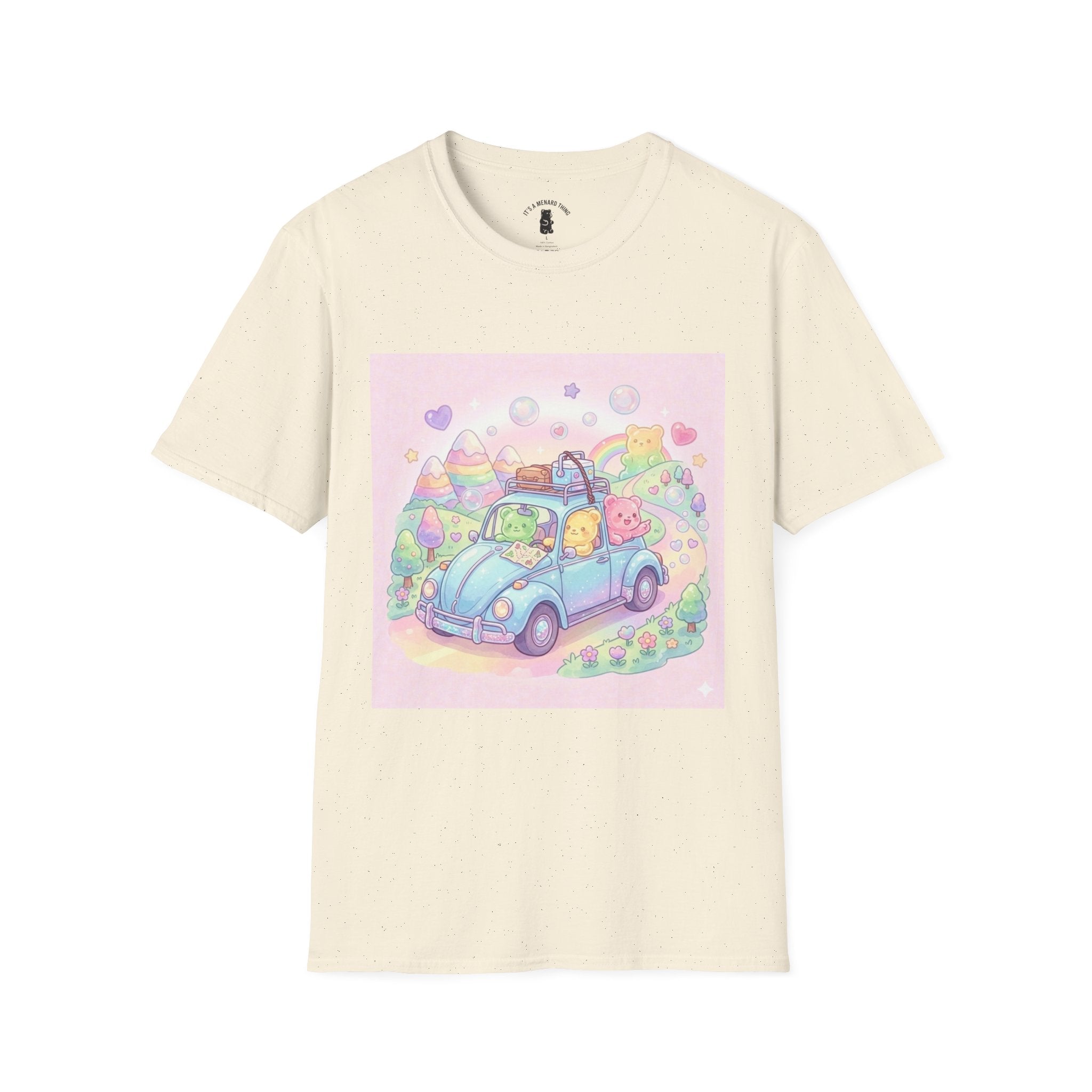 Buggy Road trip, Gooey Gummy Friends Adventure — Kawaii Graphic T-Shirt