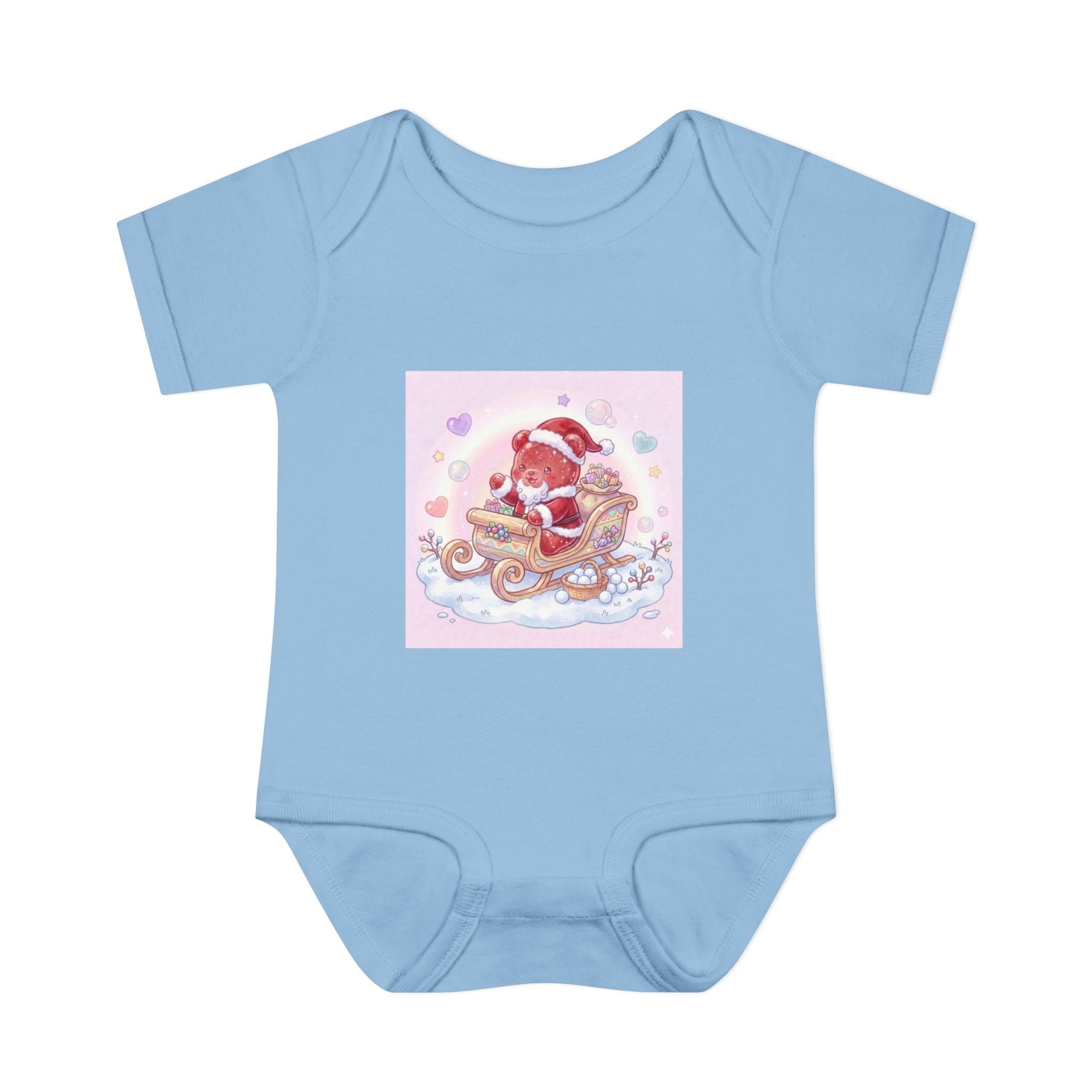 Baby Bodysuit – Gooey Gummy Santa in Sleigh Christmas Infant Onesie