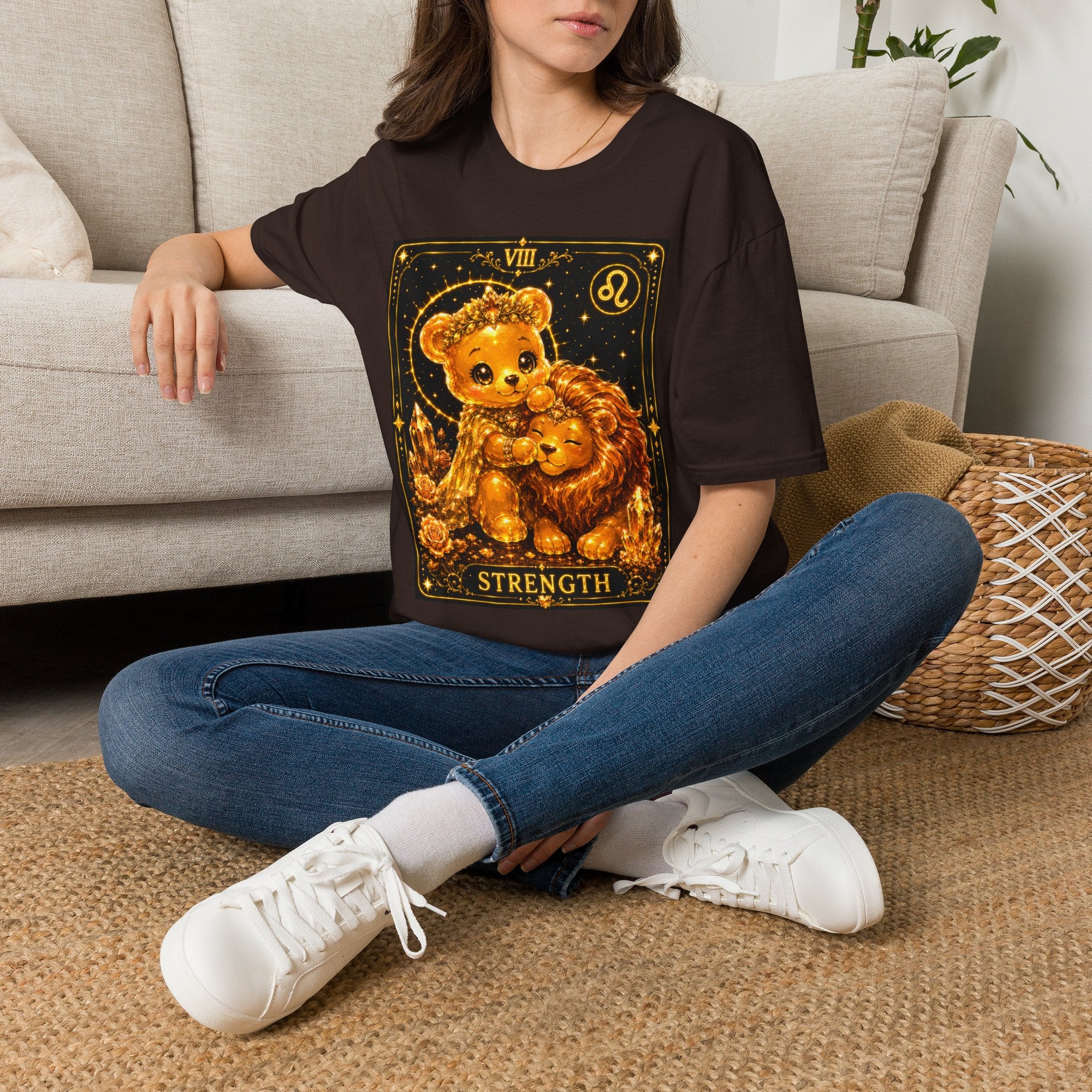 Strength Tarot Golden Lion & Oozy Bear Friend Special Addition- Graphic Shirt