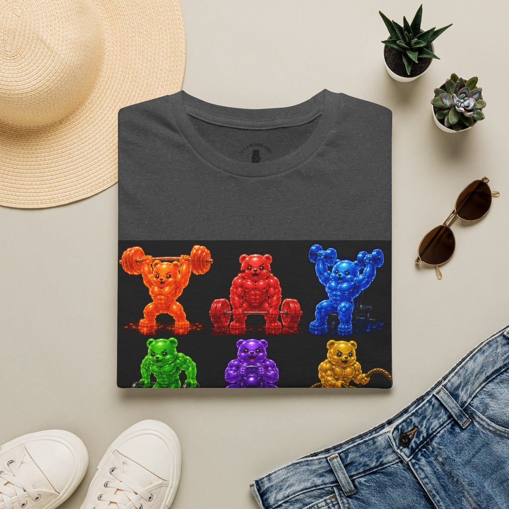 Gummy Grid of Oozy Buff Bears Workout- Adult Graphic Shirt
