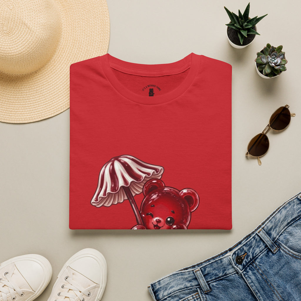 Special Red Stripped Mushroom Umbrella, Oozy Bear Gummy Friend- Graphic Shirt