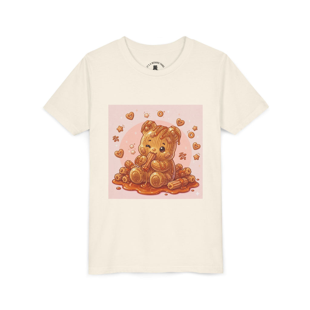 Churro & Dulce de Leche Drizzle Gooey Gummy Bear Graphic Youth T-Shirt
