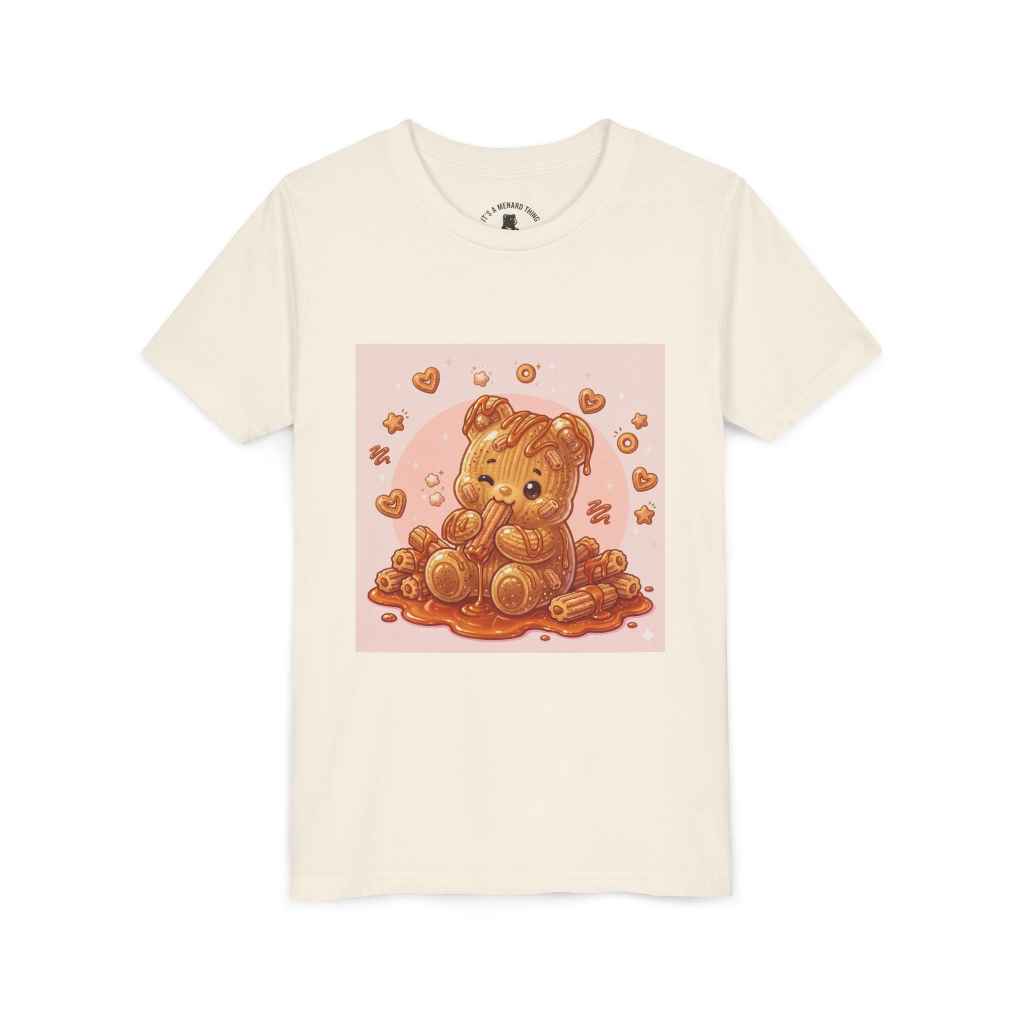 Churro & Dulce de Leche Drizzle Gooey Gummy Bear Graphic Youth T-Shirt