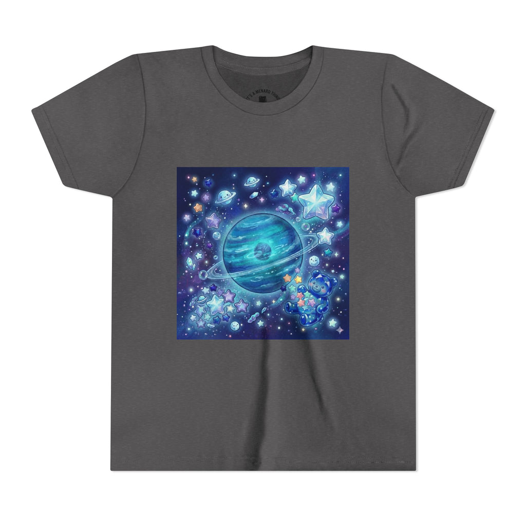 Floating On Neptune, Blue Gooey Crystal Gummy bear — Cute Blue Space Kids T-Shirt