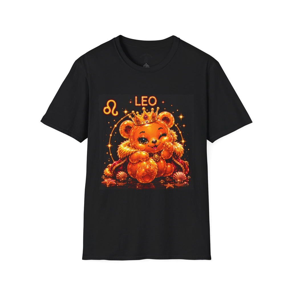 Leo Zodiac Crowned Oozy Bear Friend Astrology- Graphic Shirt