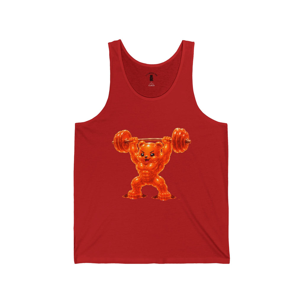 Shredded Orange Buff Oozy Bear, Special Addition Gym Style- Graphic Tank Top