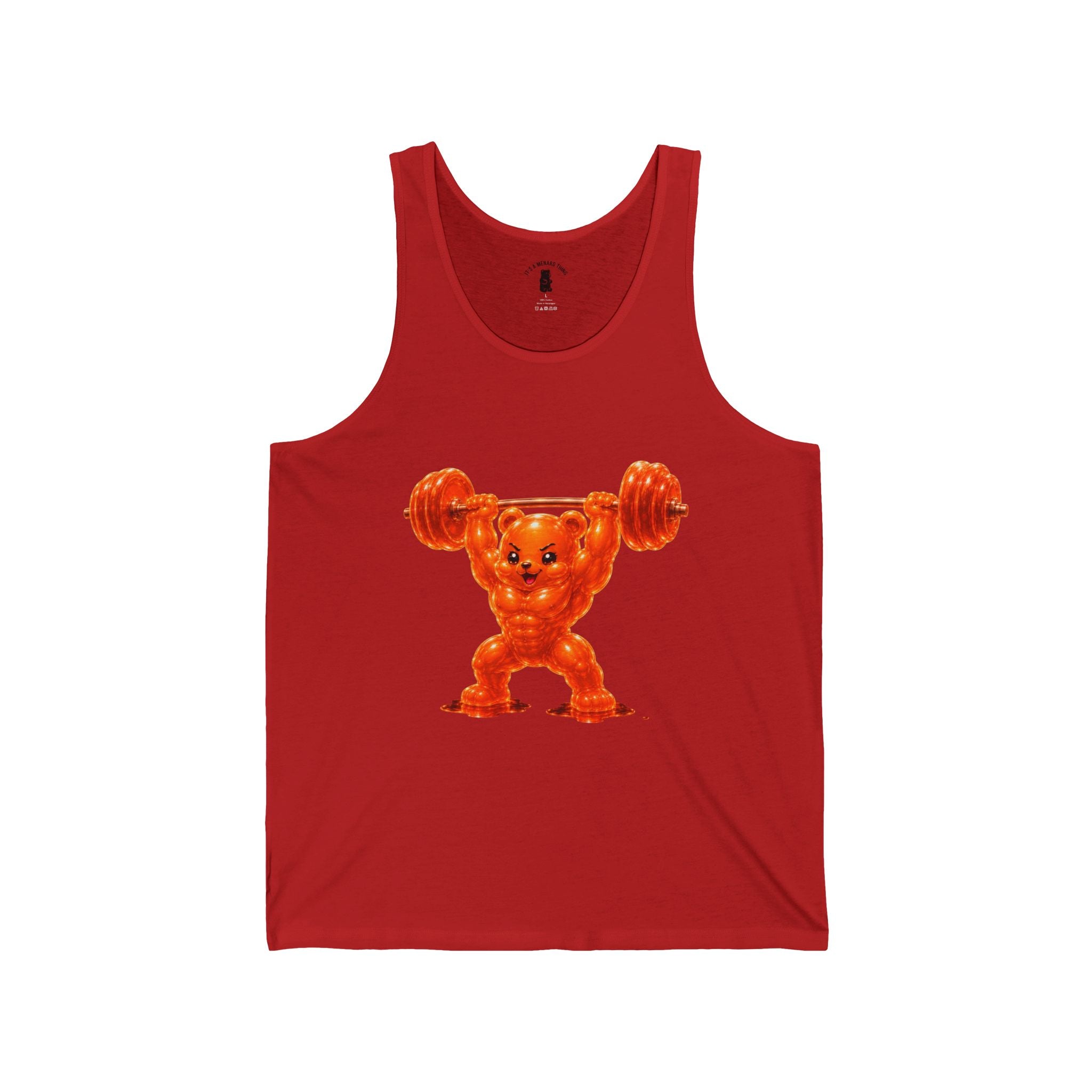 Shredded Orange Buff Oozy Bear, Special Addition Gym Style- Graphic Tank Top
