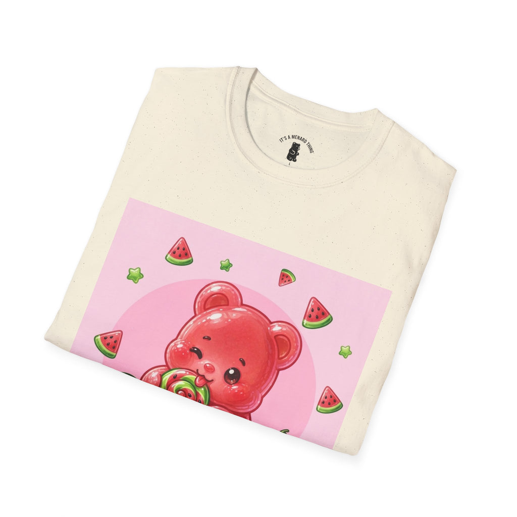 Watermelon Lollipop Gooey Gummy Bear T-Shirt — Kawaii Fruit Graphic Tee