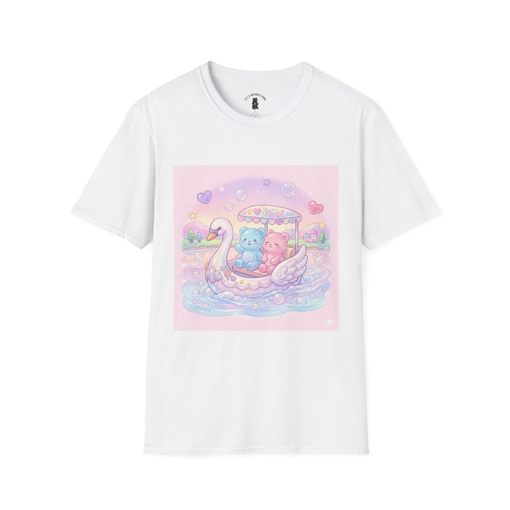 Romantic Swan Boat Ride, Gooey Gummy Friends— Kawaii Graphic T-Shirt