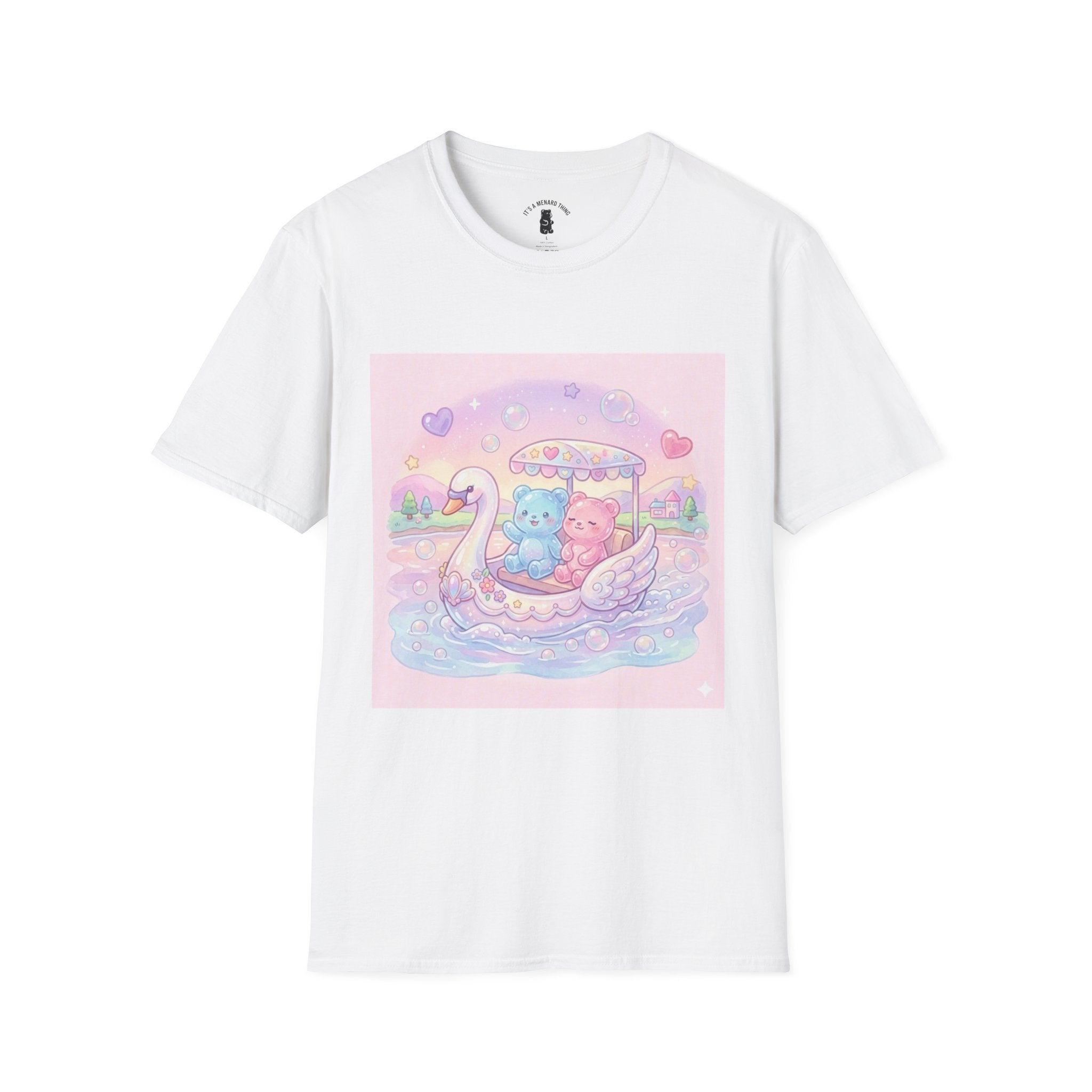 Romantic Swan Boat Ride, Gooey Gummy Friends— Kawaii Graphic T-Shirt